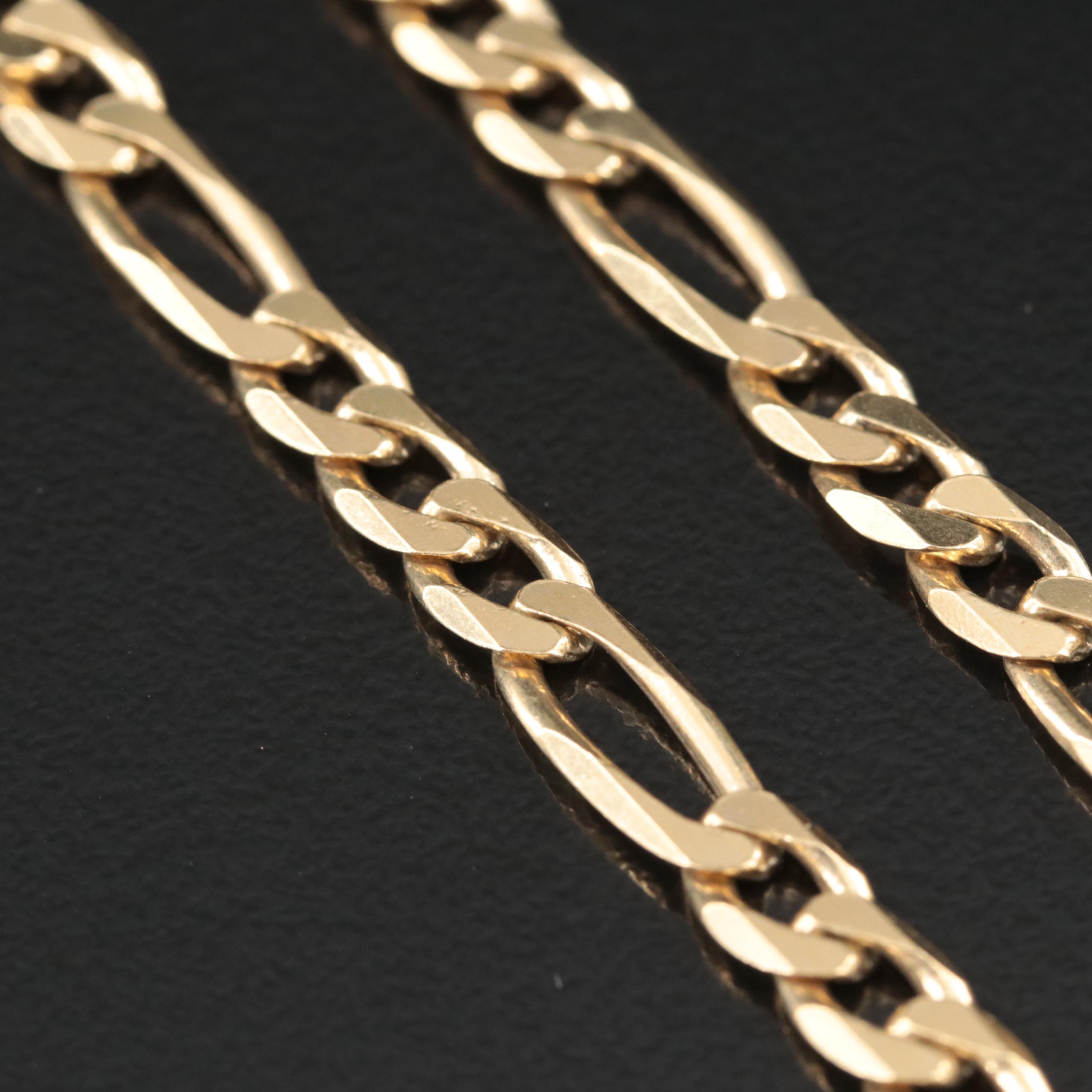 18K Figaro Chain Necklace