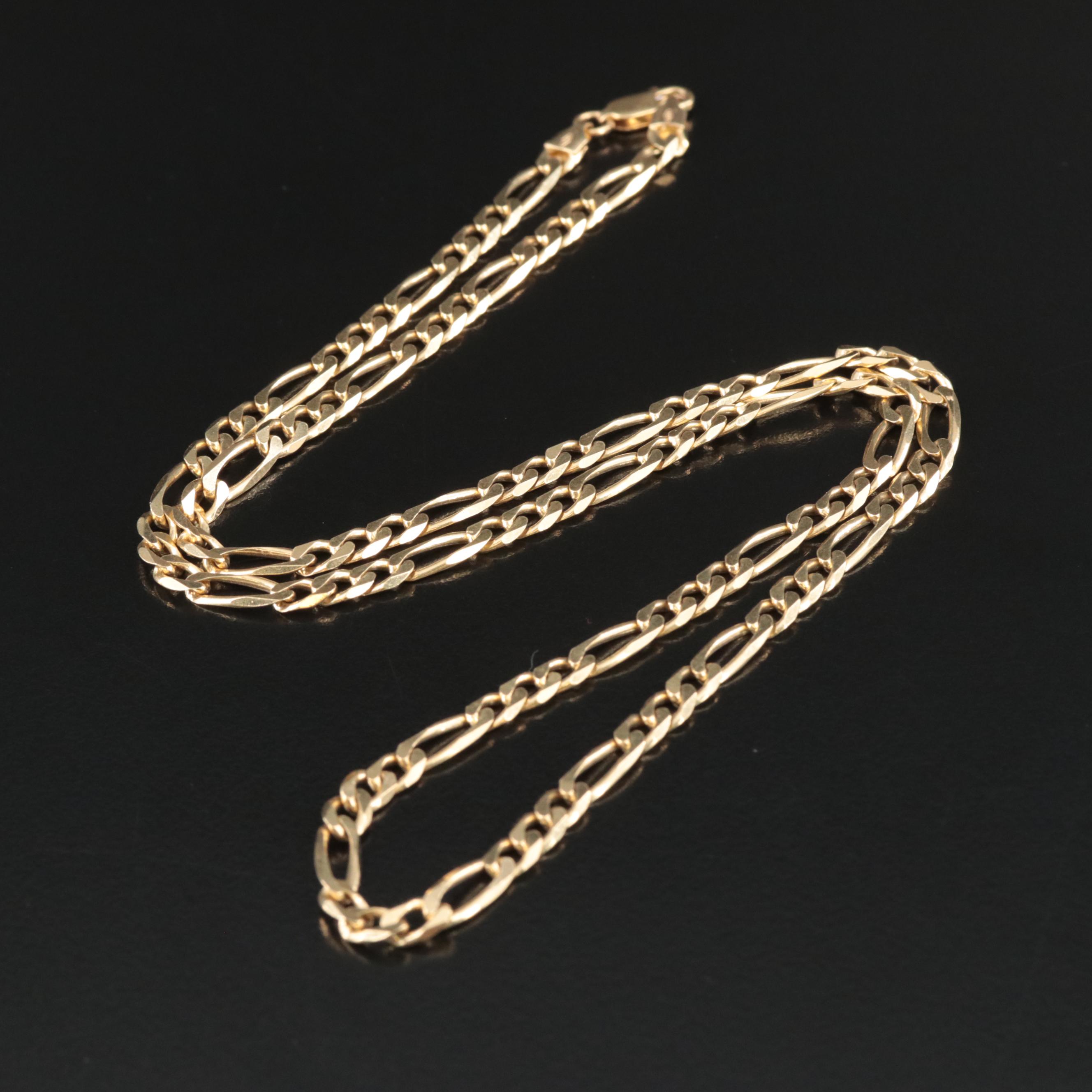 18K Figaro Chain Necklace