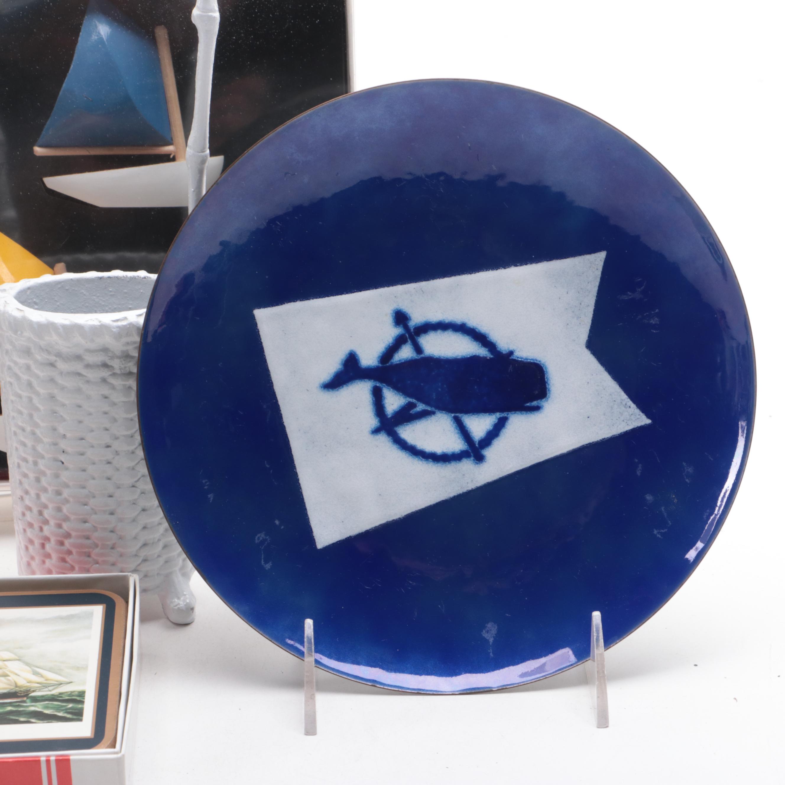 Nantucket Basket-Themed Décor Including Doorstop, Basket, Picture Frame, More