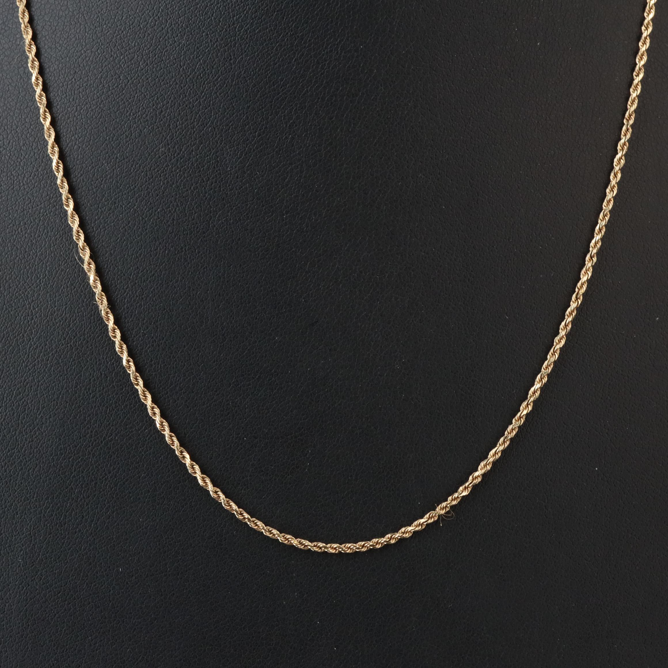 10K Braided Rope Chain Necklace
