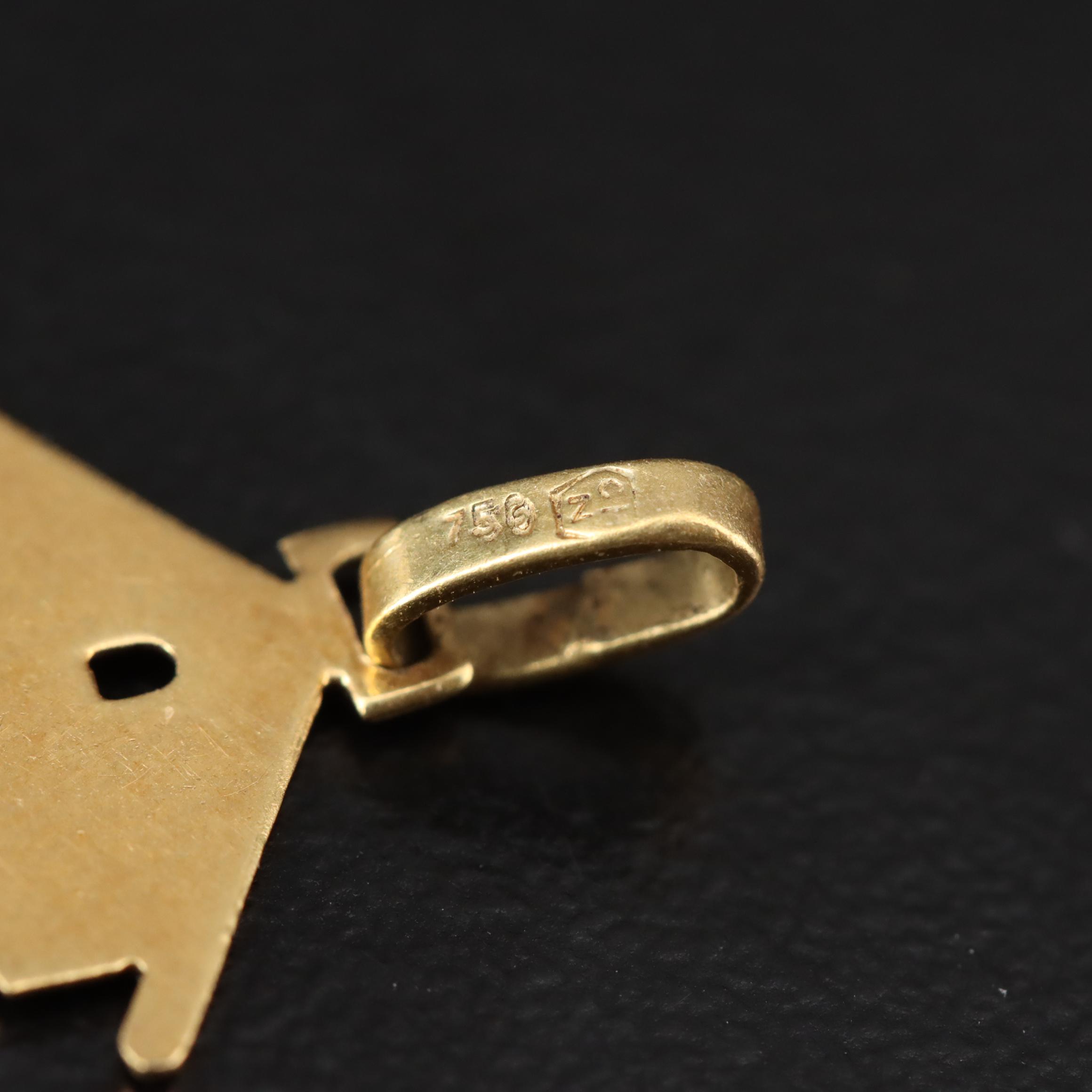 18K Enamel Cuckoo Clock Pendant