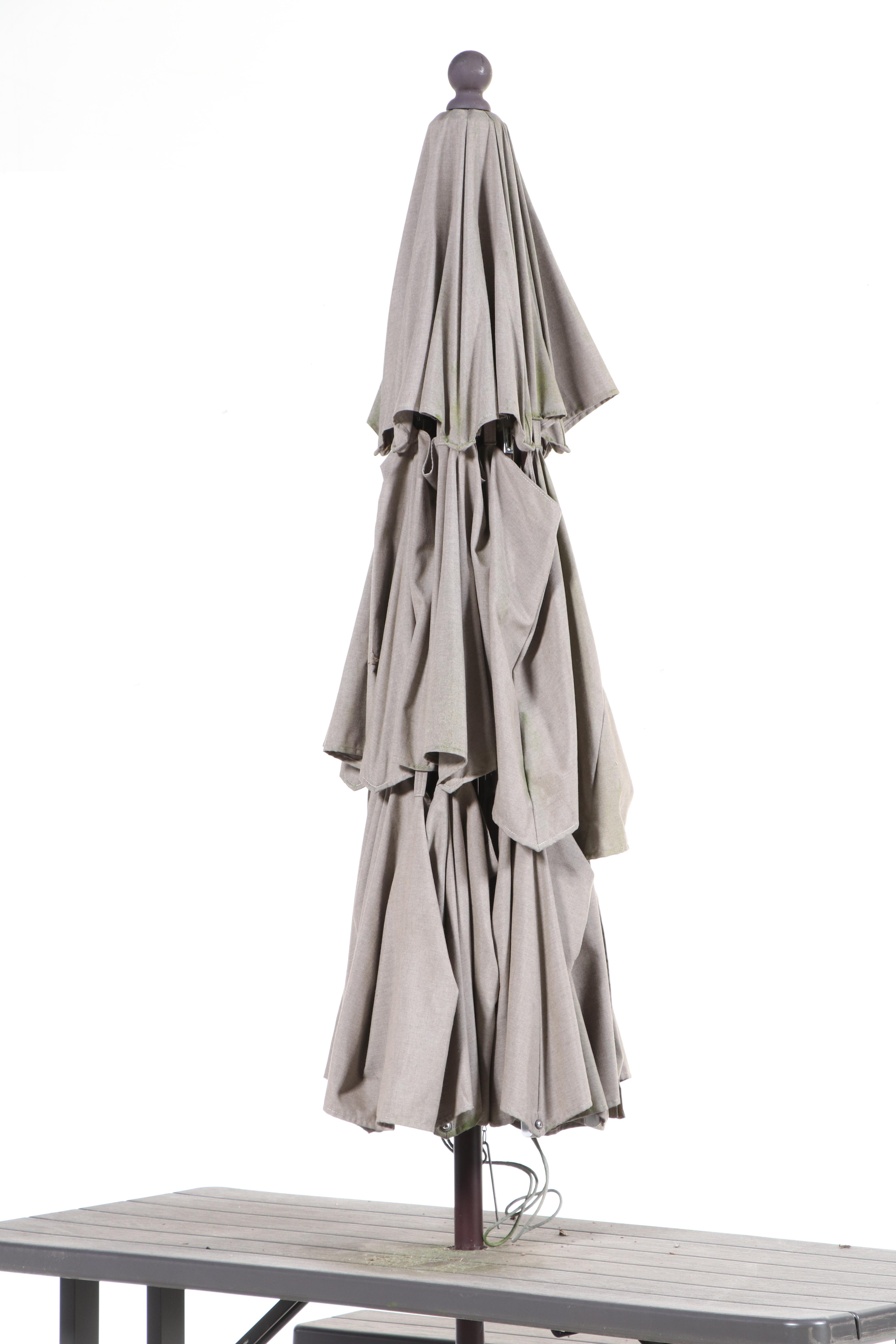 Lifetime Contemporary Patio Picnic Table, Umbrella, and Storage Chest