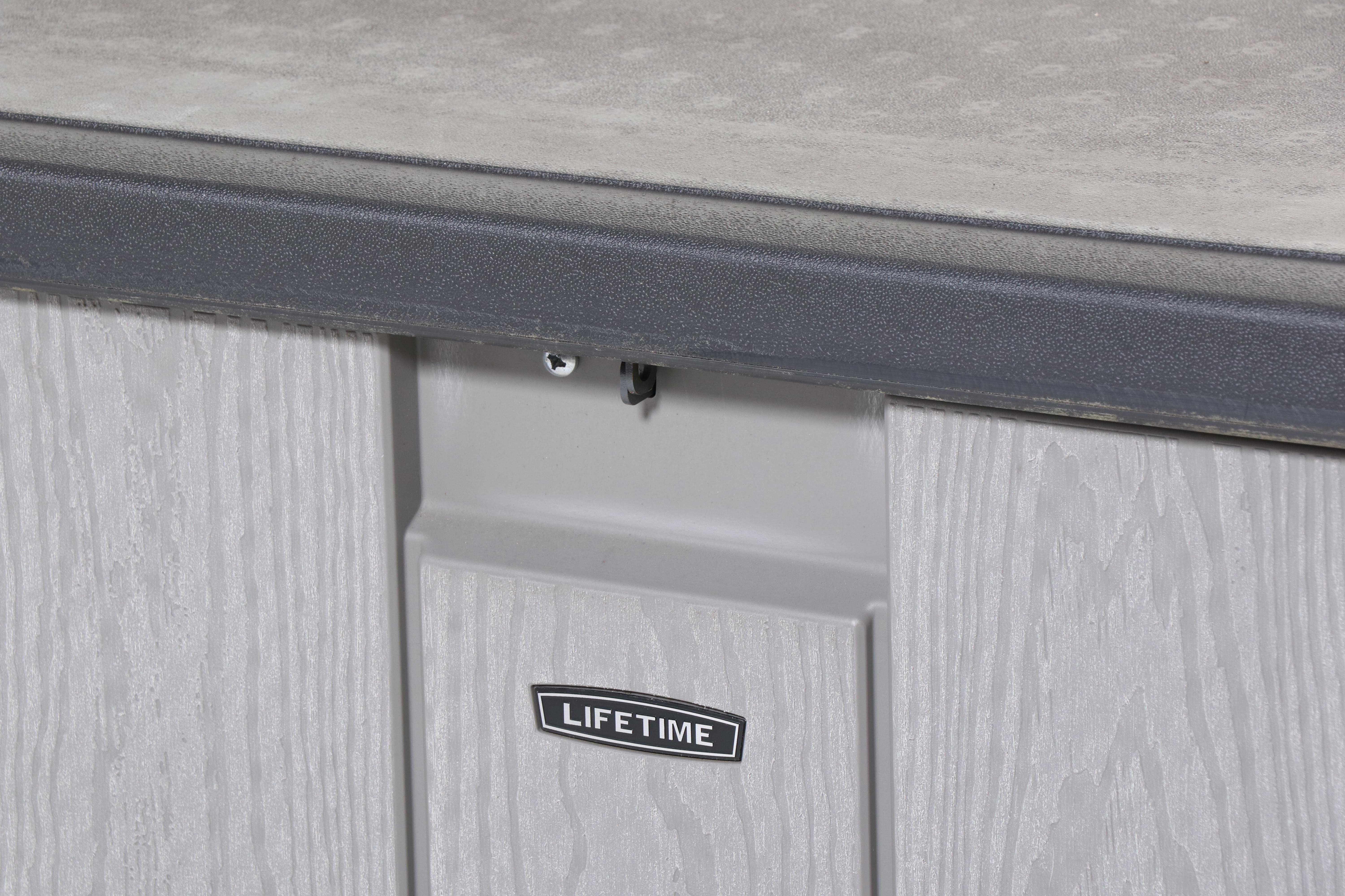 Lifetime Contemporary Patio Picnic Table, Umbrella, and Storage Chest