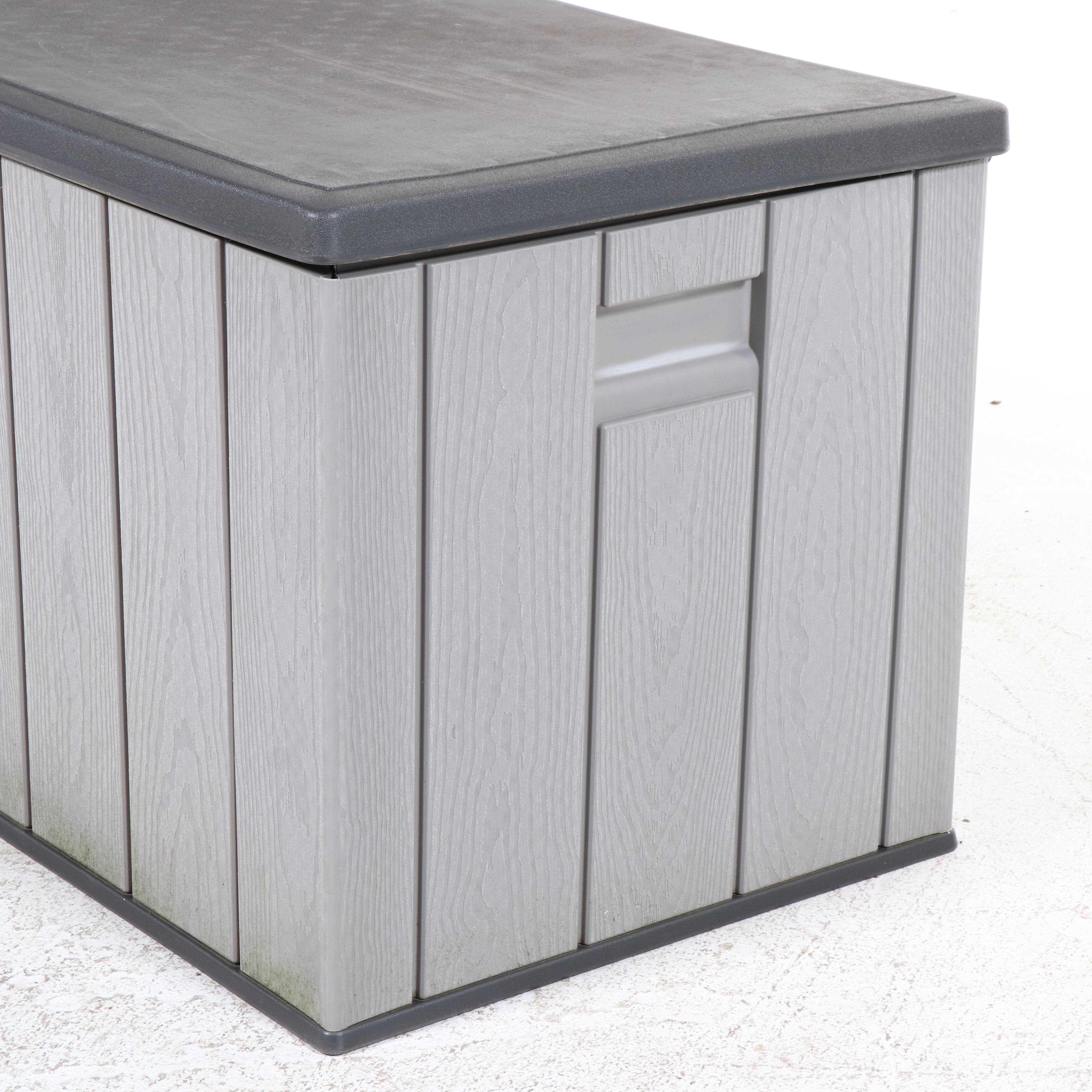 Lifetime Contemporary Patio Picnic Table, Umbrella, and Storage Chest