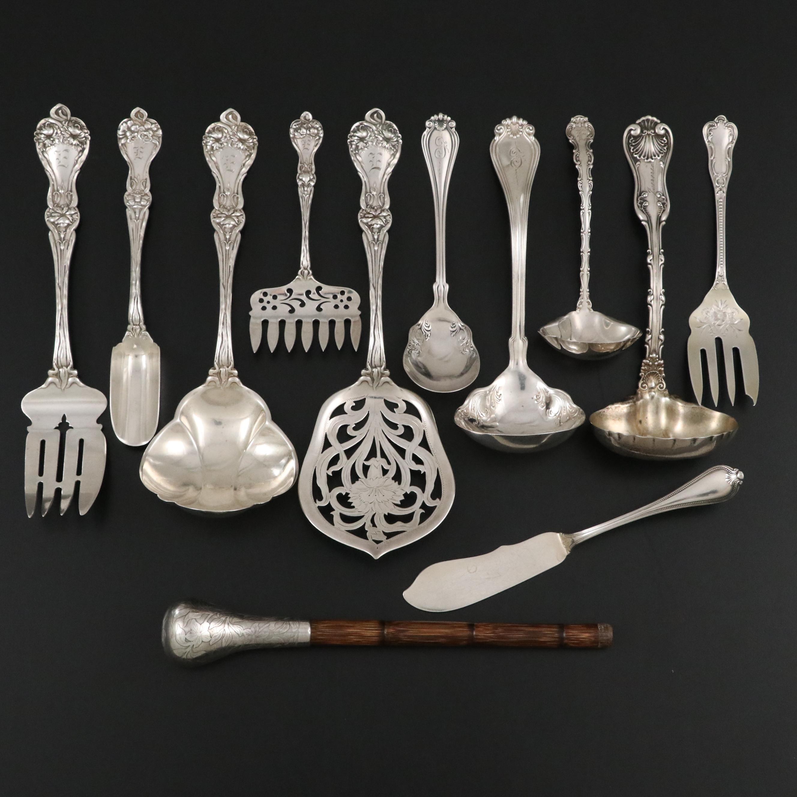 Alvin "Majestic" Sterling Silver Utensils with More Sterling Serving Utensils