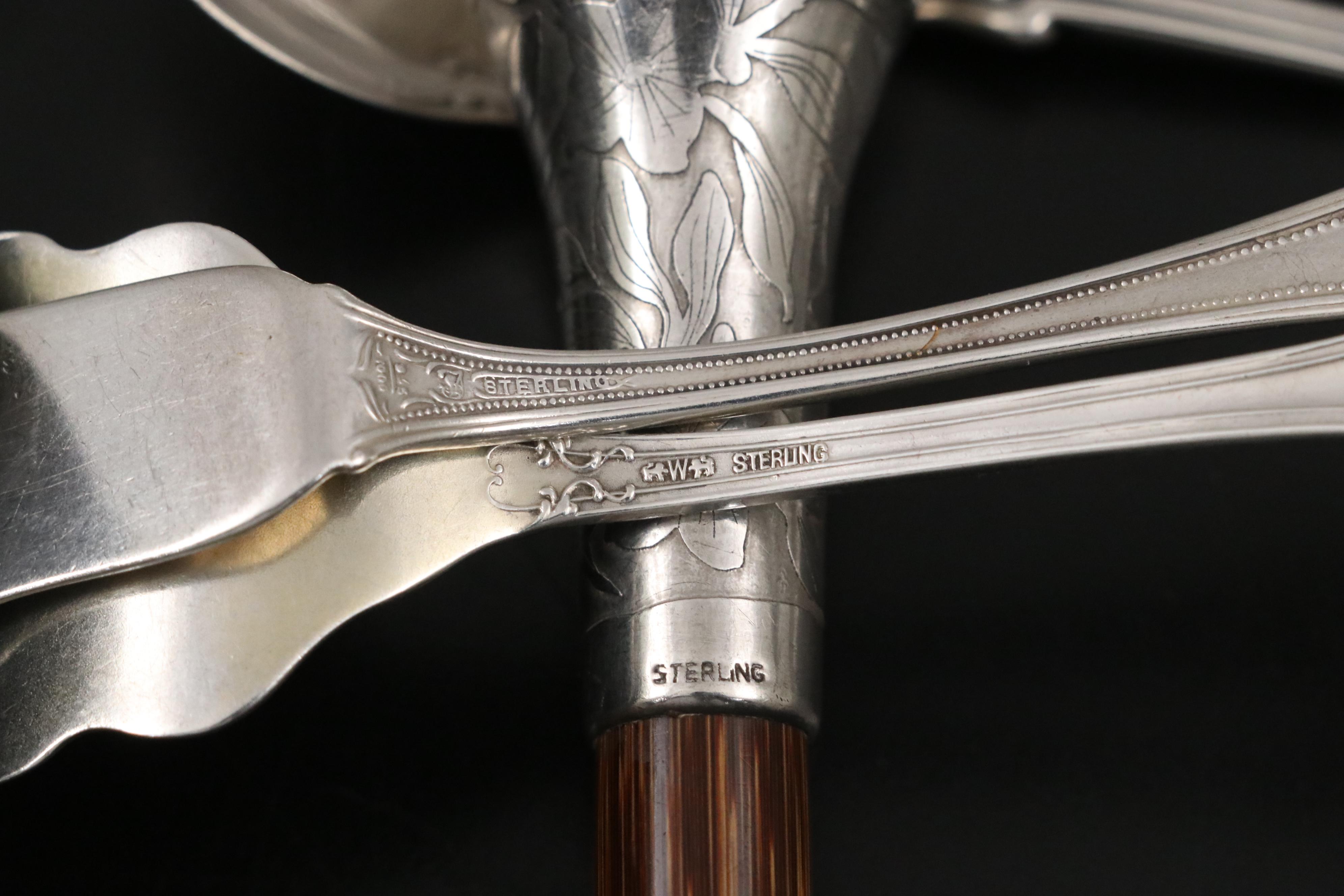 Alvin "Majestic" Sterling Silver Utensils with More Sterling Serving Utensils