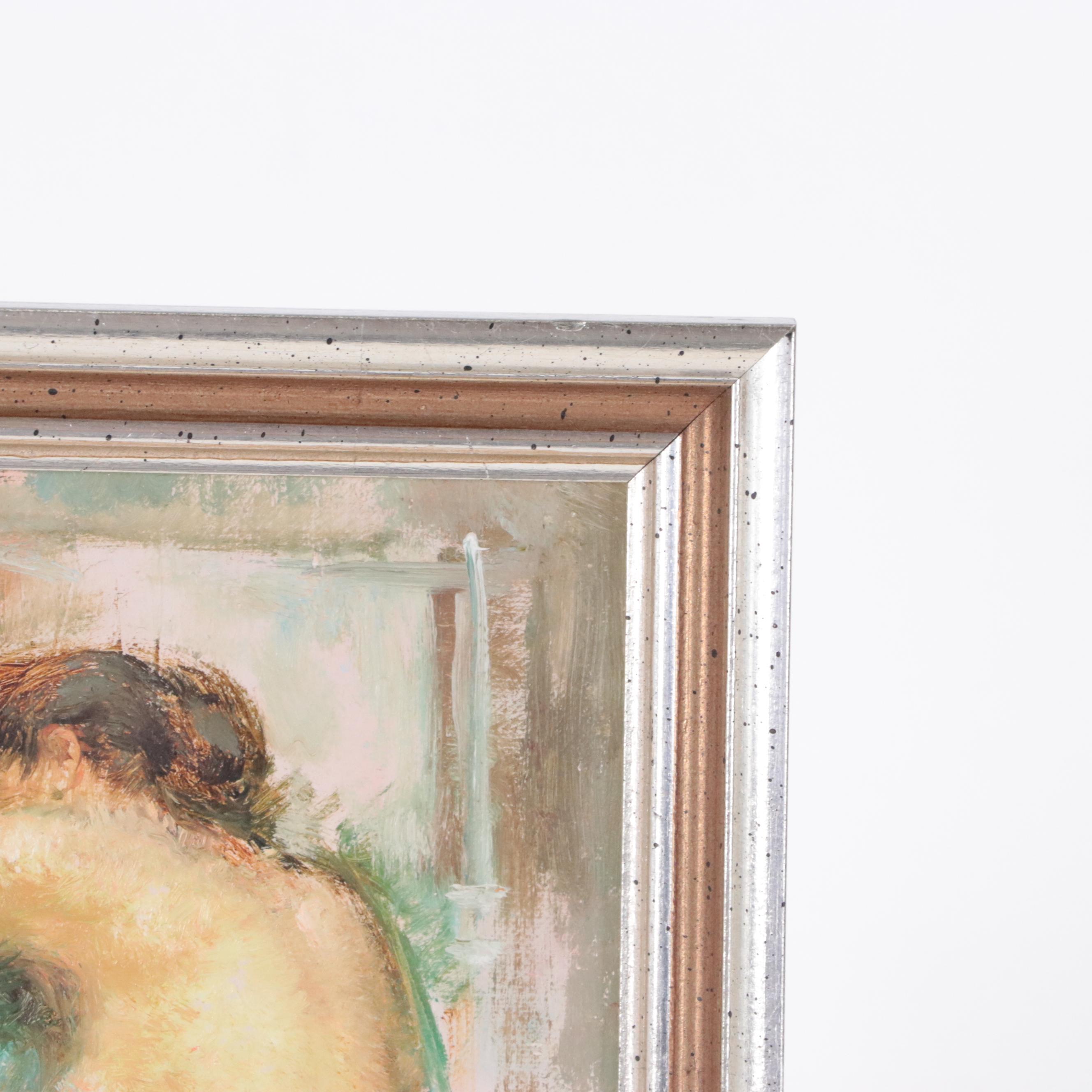 Maryse Ducaire Figurative Oil Painting of Resting Female Nude