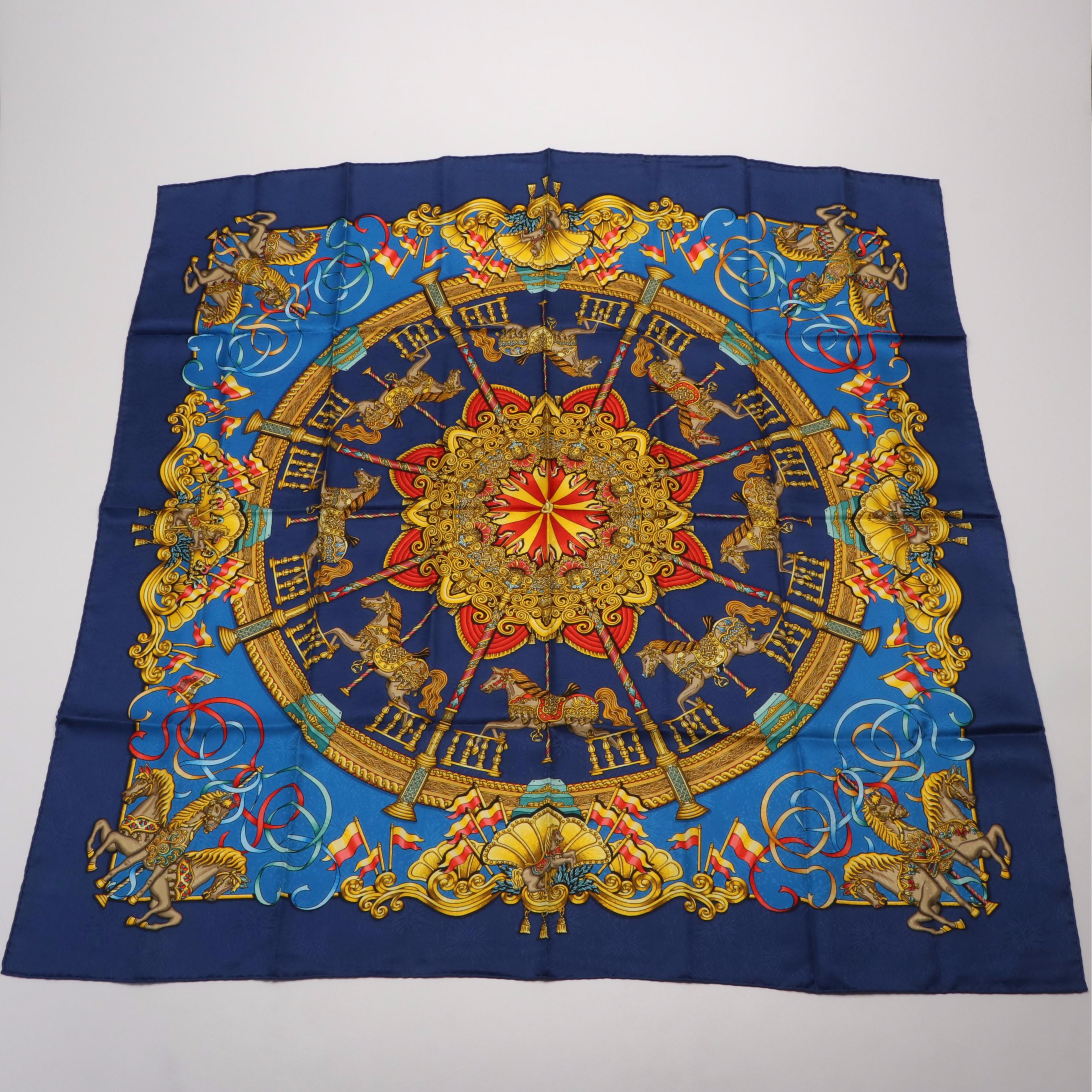 Hermès "Luna Park" Silk Twill Scarf 90
