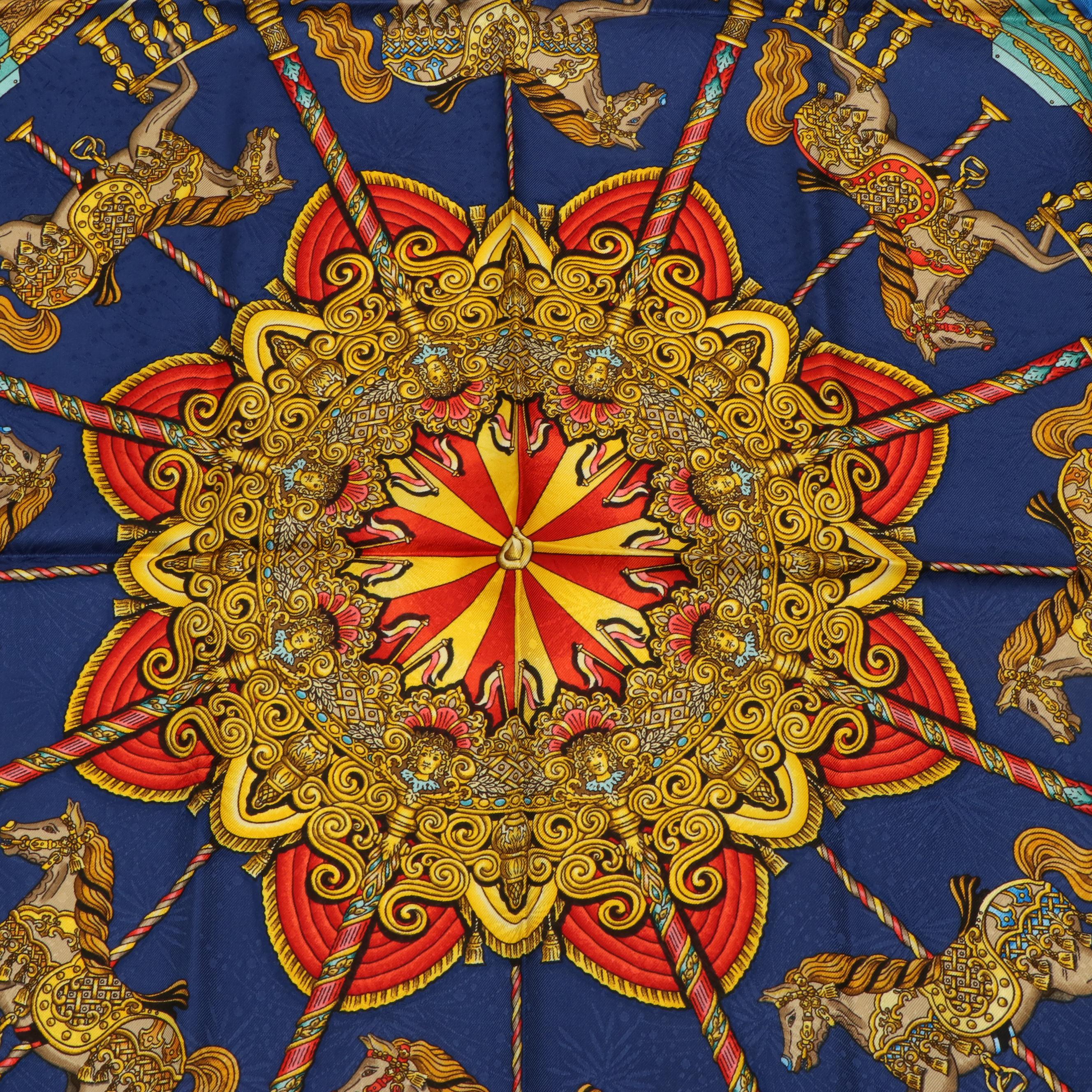 Hermès "Luna Park" Silk Twill Scarf 90