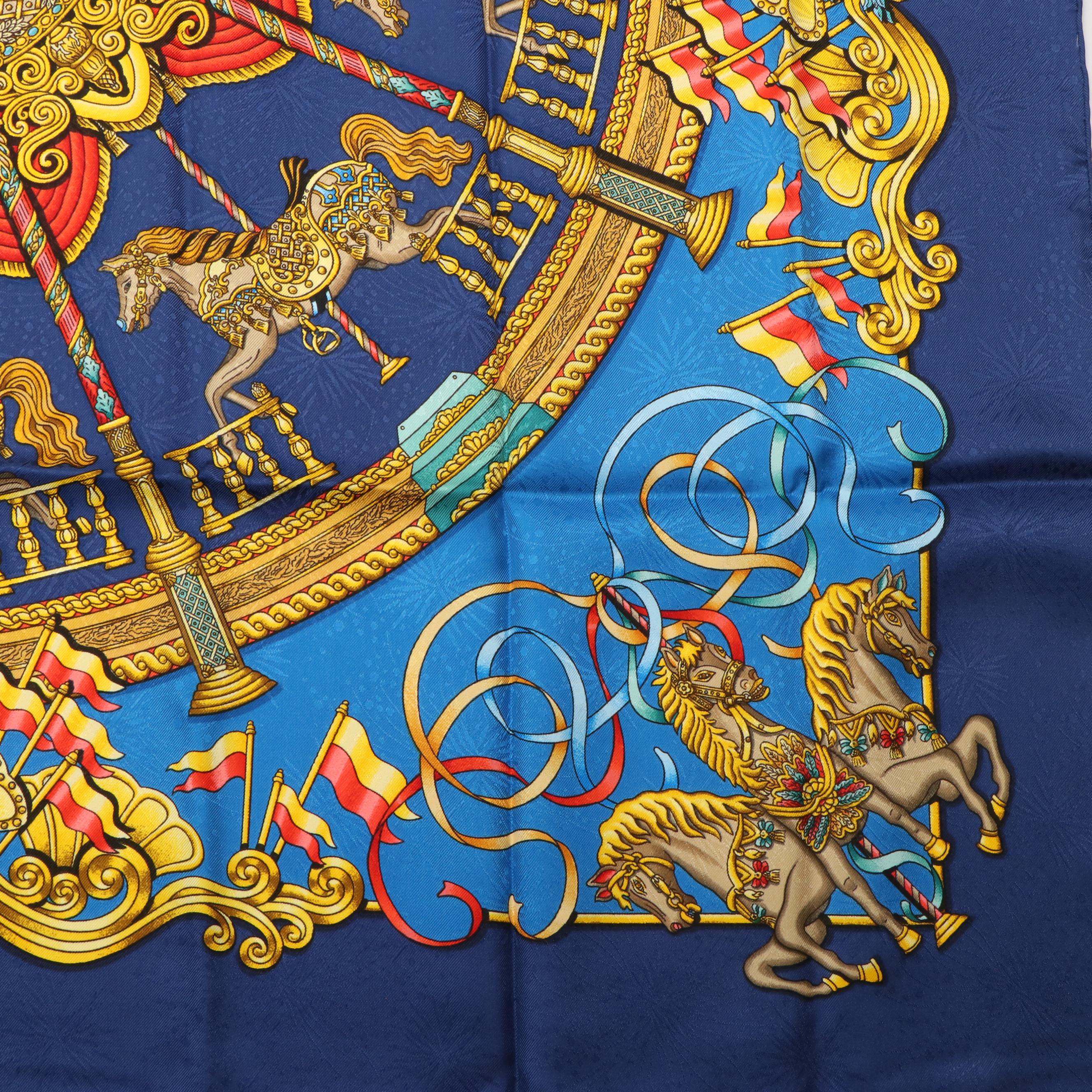 Hermès "Luna Park" Silk Twill Scarf 90