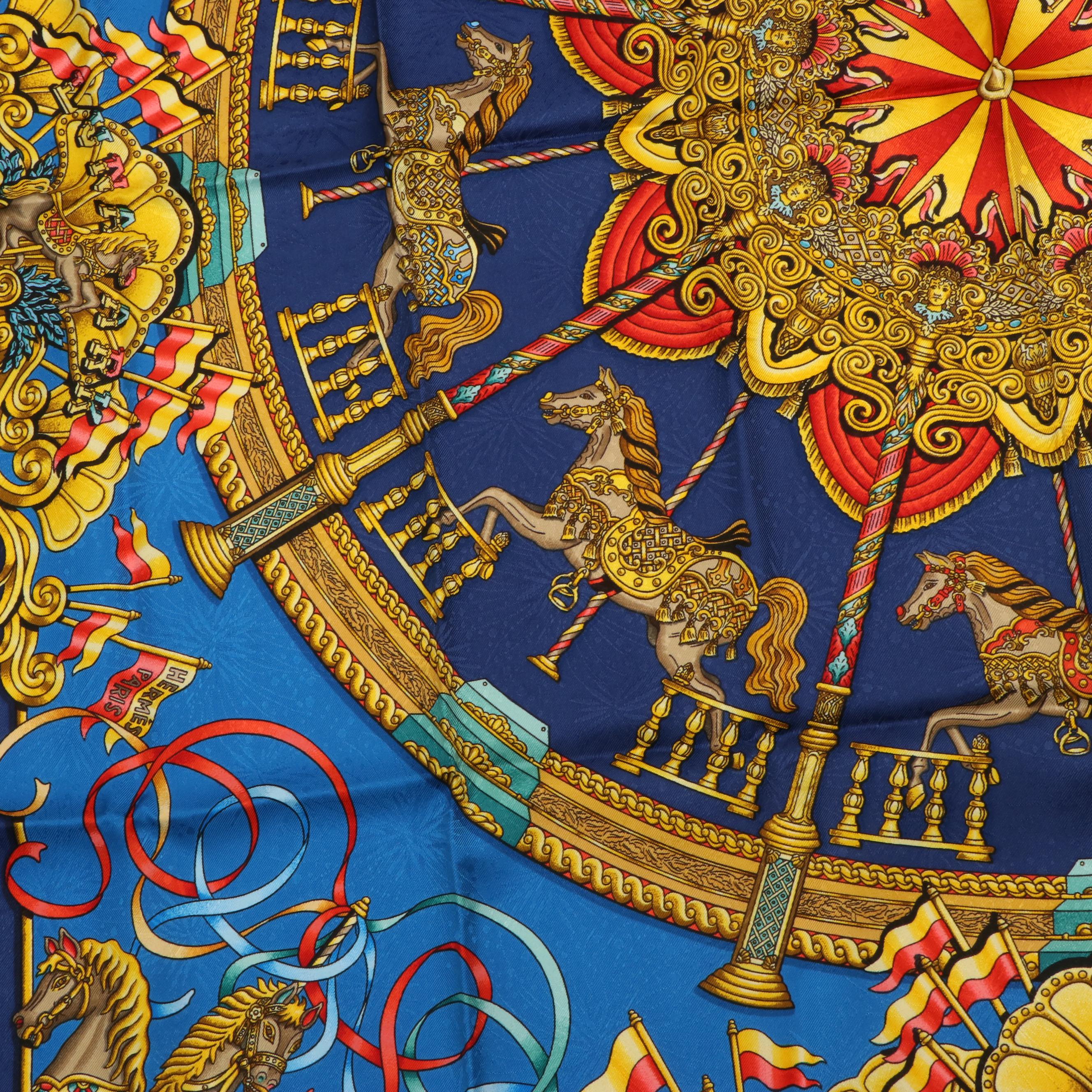 Hermès "Luna Park" Silk Twill Scarf 90