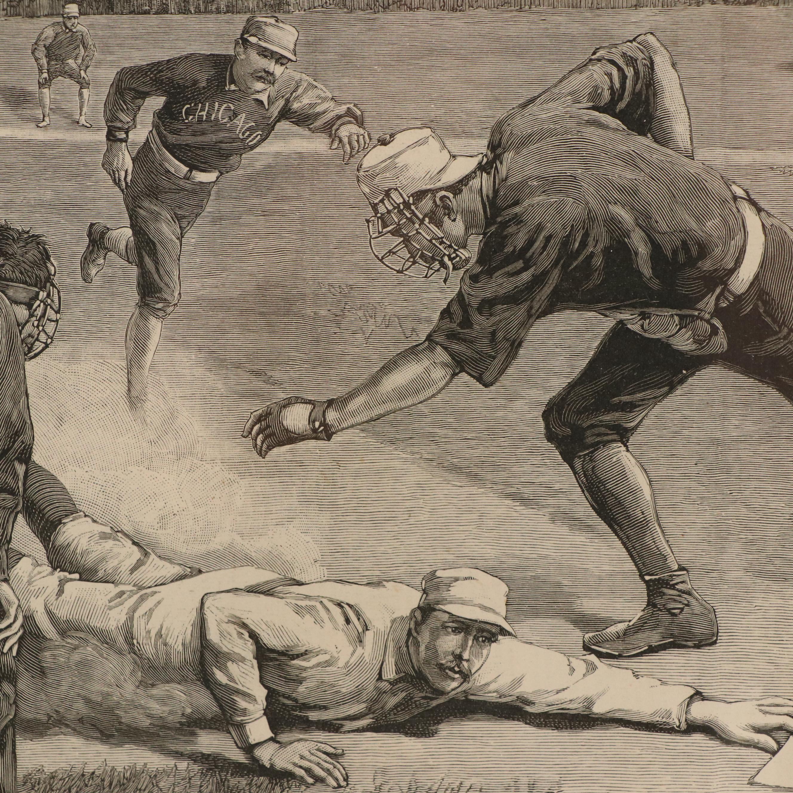 Harper's Weekly Baseball-Themed Wood Engravings, Late 19th Century