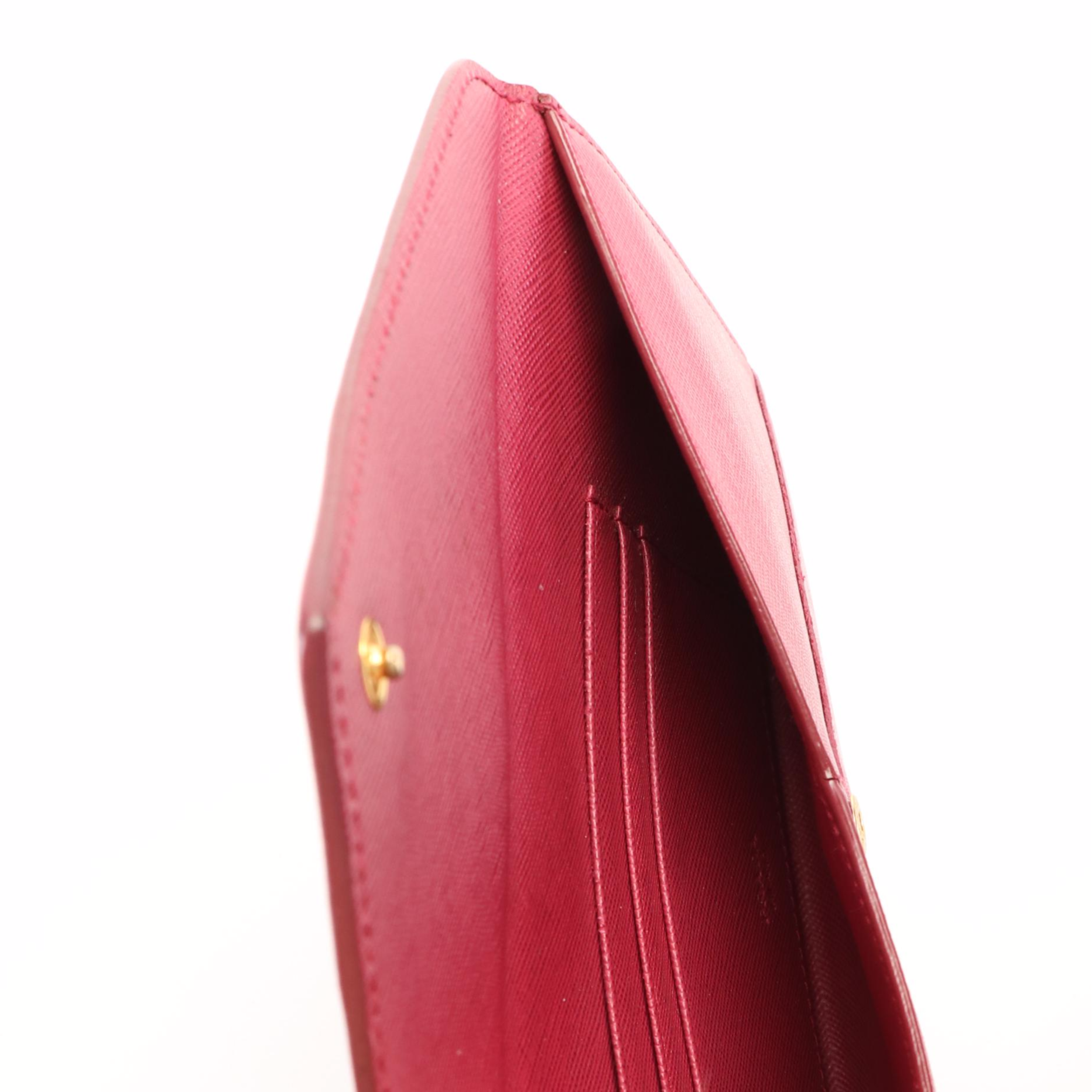 Prada Envelope Wallet in Burgundy Saffiano Lux Leather