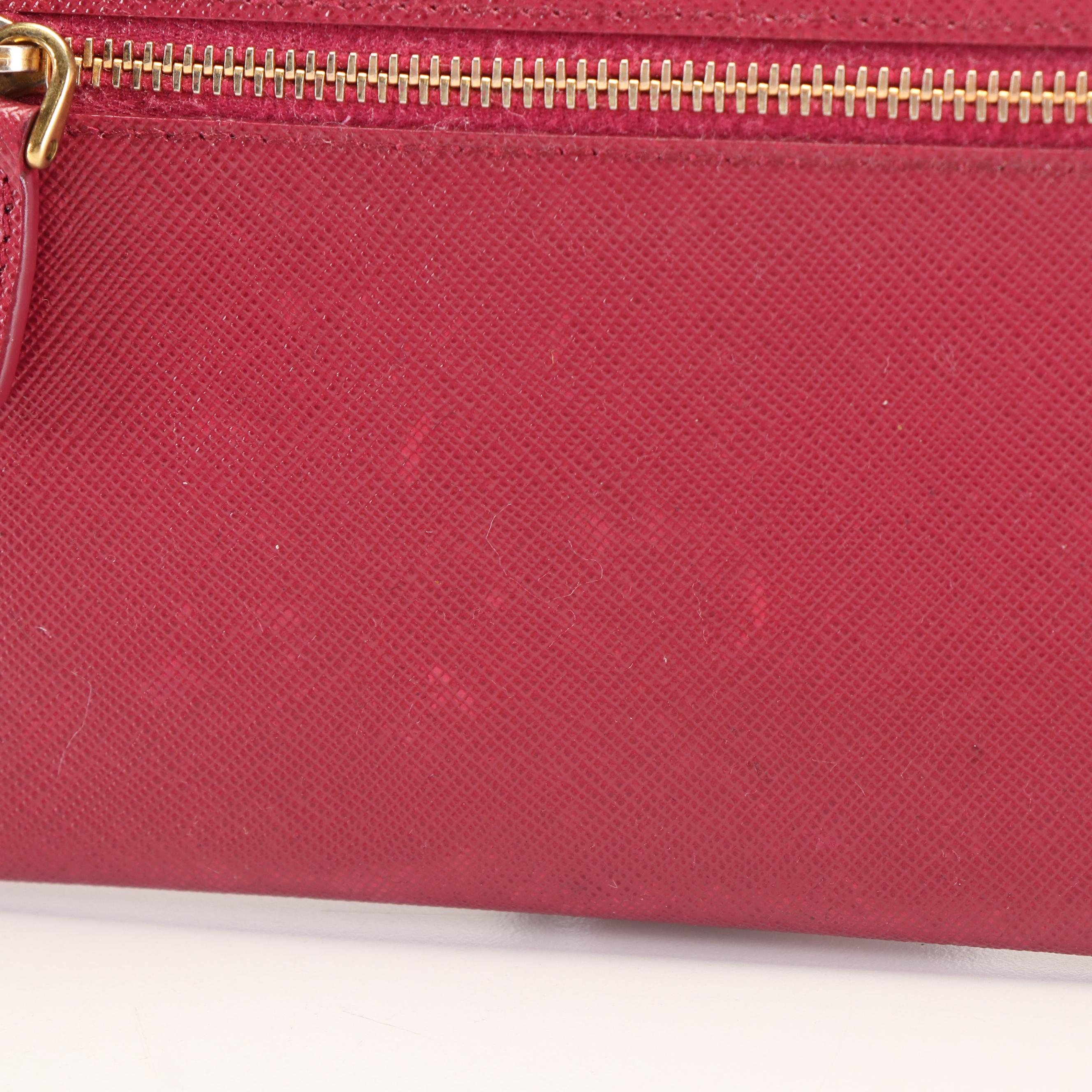 Prada Envelope Wallet in Burgundy Saffiano Lux Leather