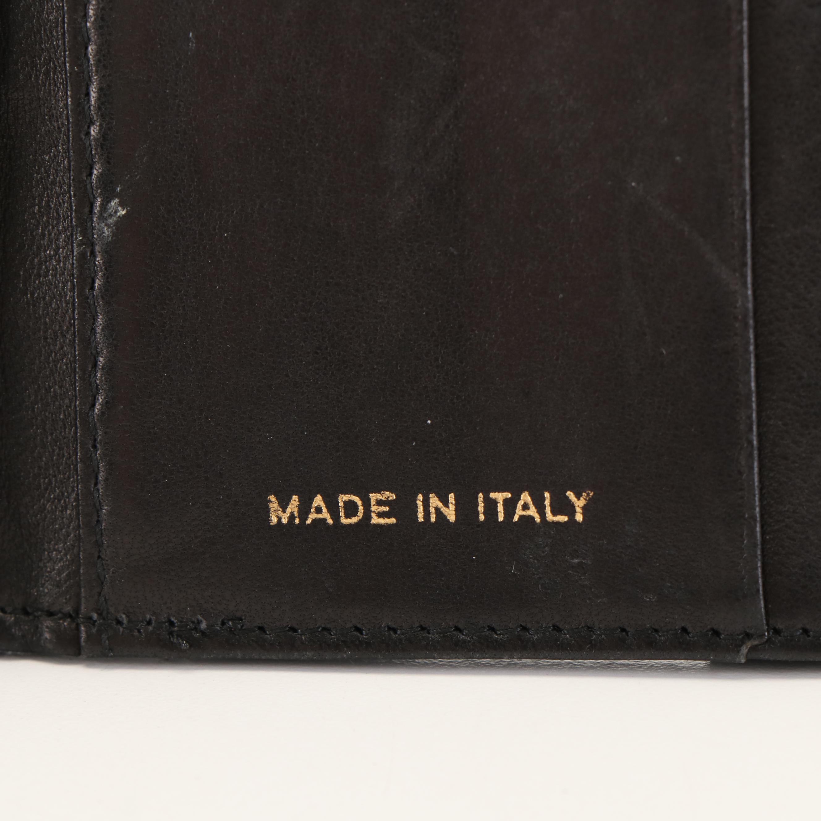 Prada Triangle Logo Tessuto Quilted Black Nylon and Leather Compact Wallet