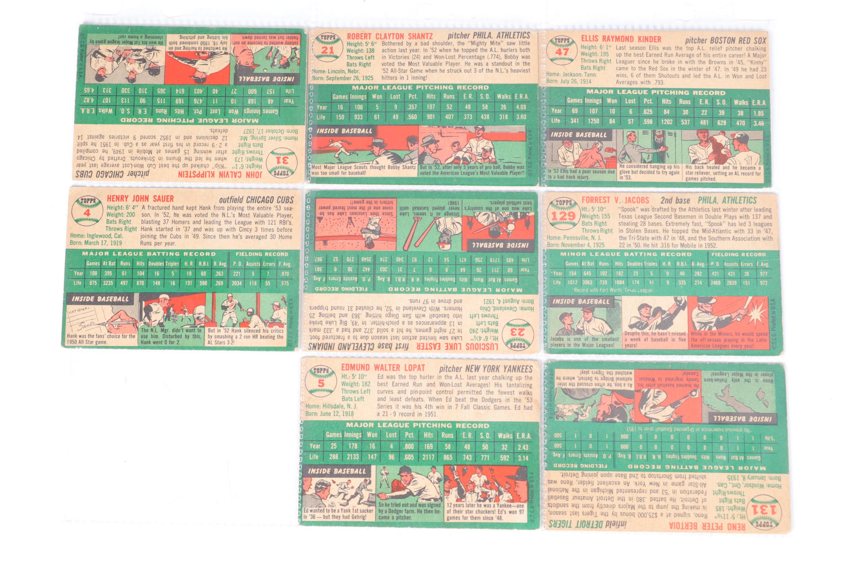 Topps 1954 and 1955 Baseball Trading Cards