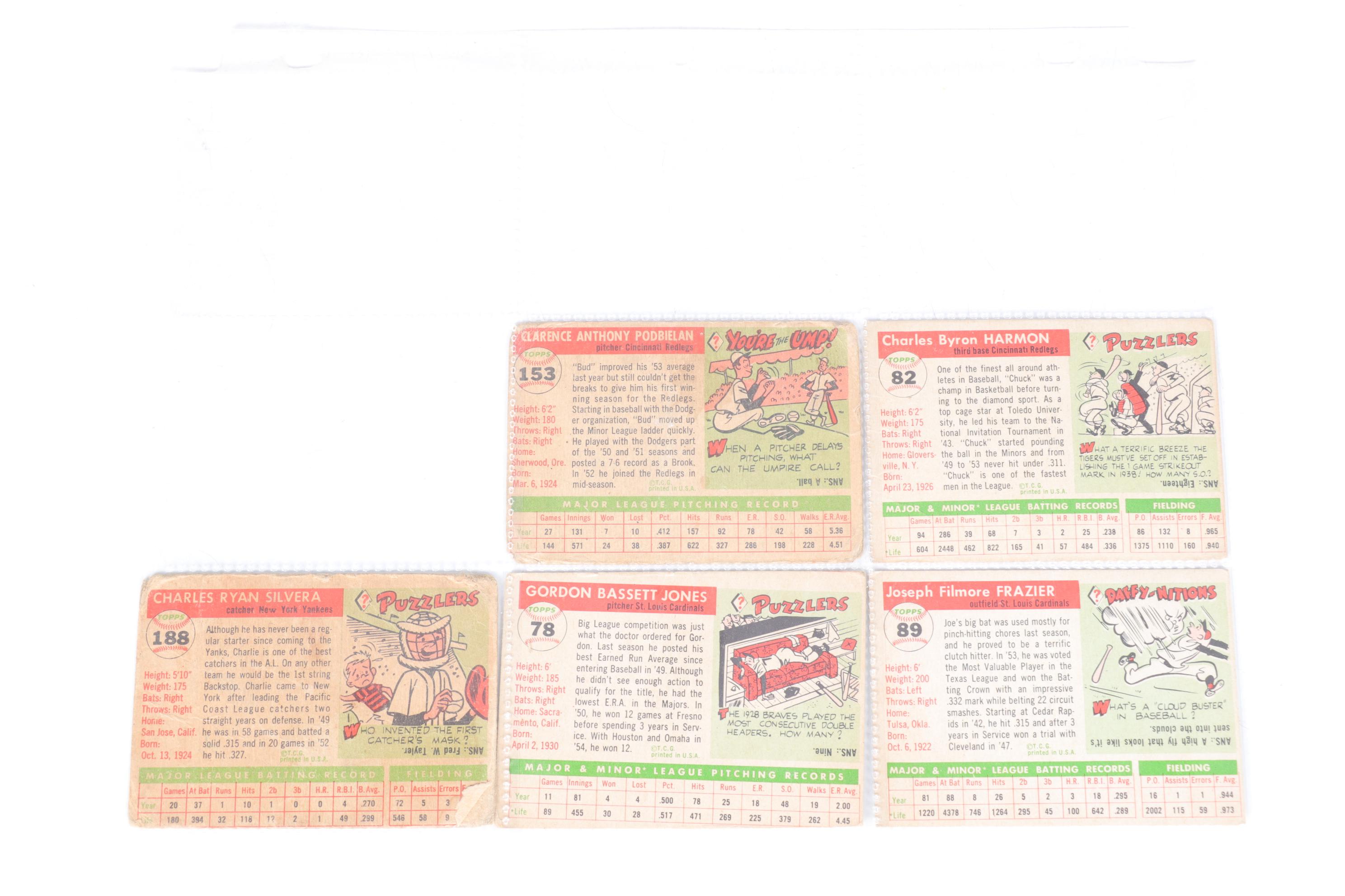 Topps 1954 and 1955 Baseball Trading Cards