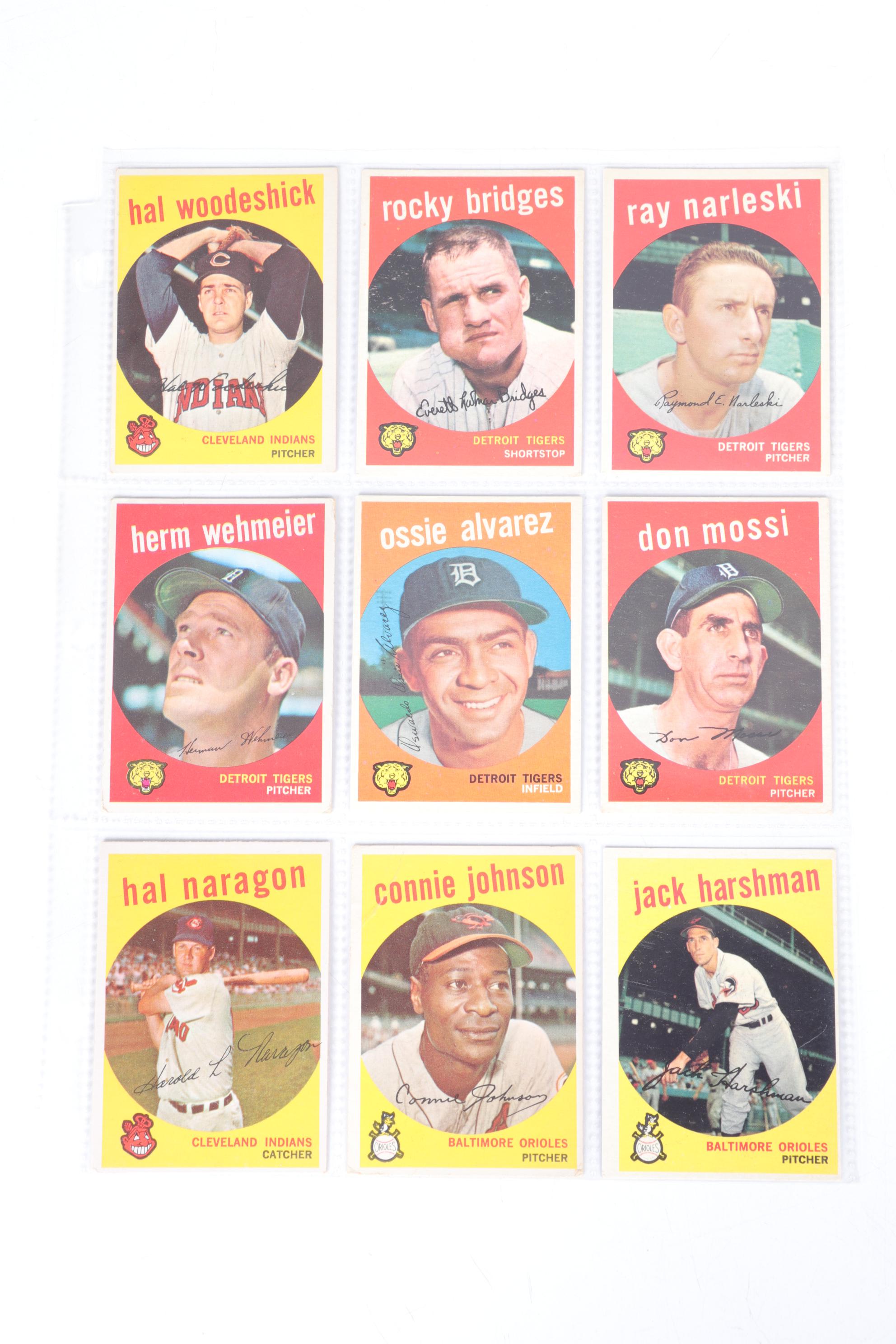 Fifty-Three Topps 1959 Baseball Cards
