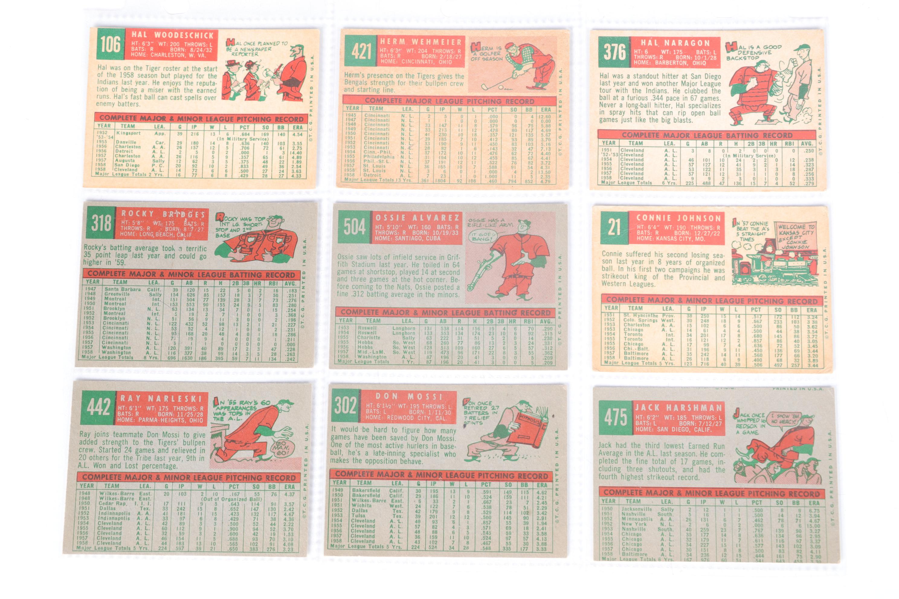 Fifty-Three Topps 1959 Baseball Cards
