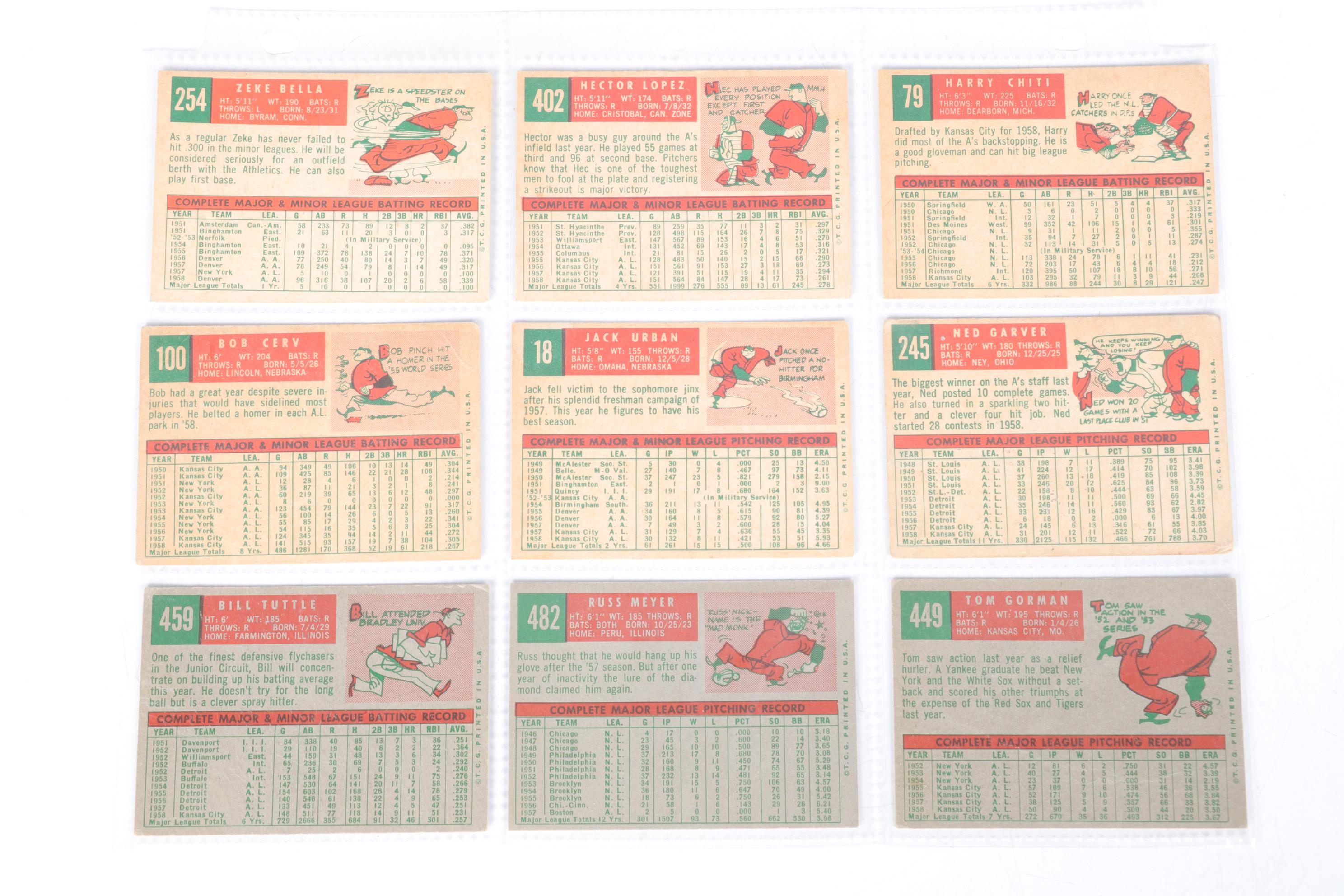 Fifty-Three Topps 1959 Baseball Cards