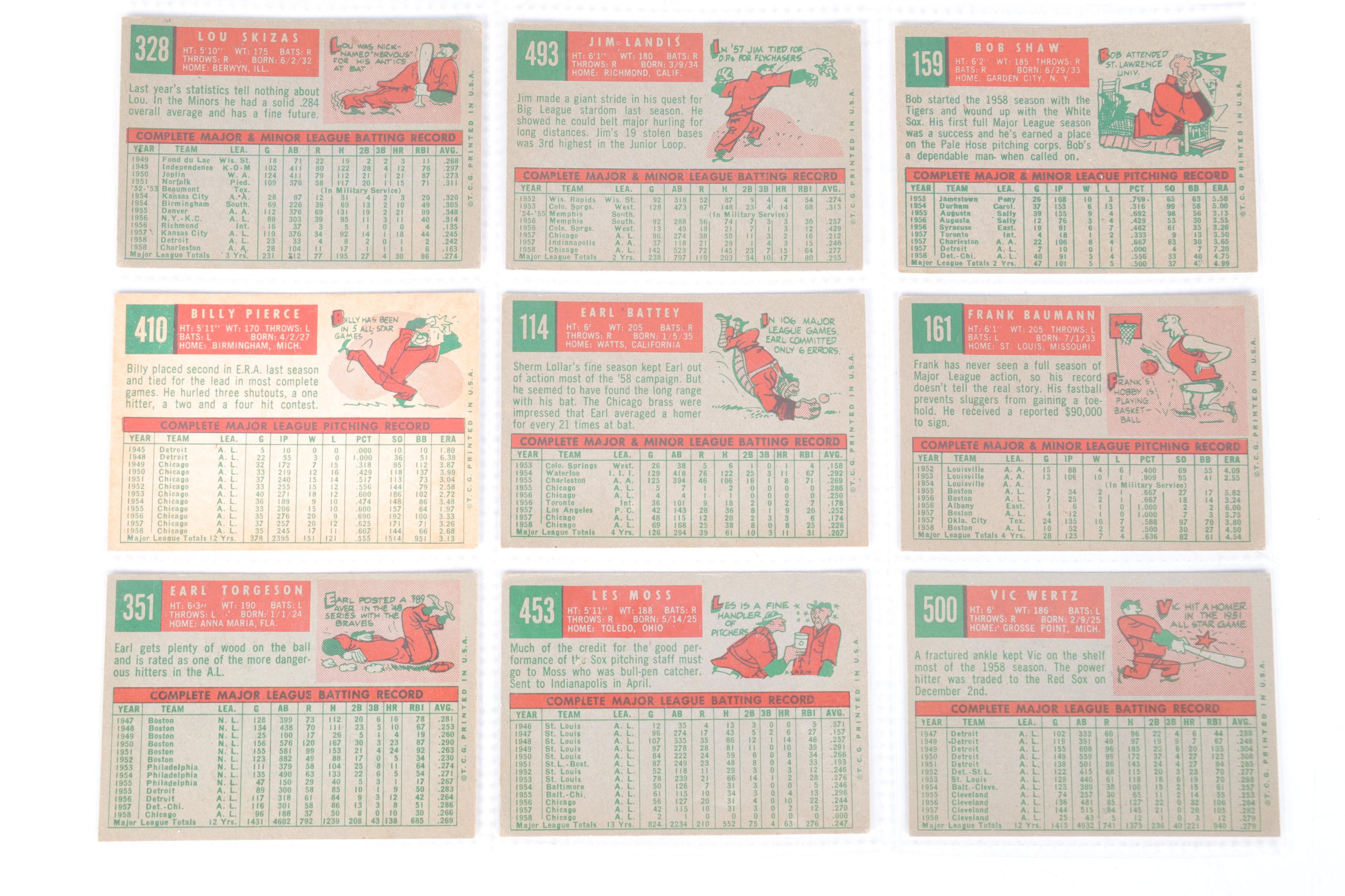 Fifty-Three Topps 1959 Baseball Cards