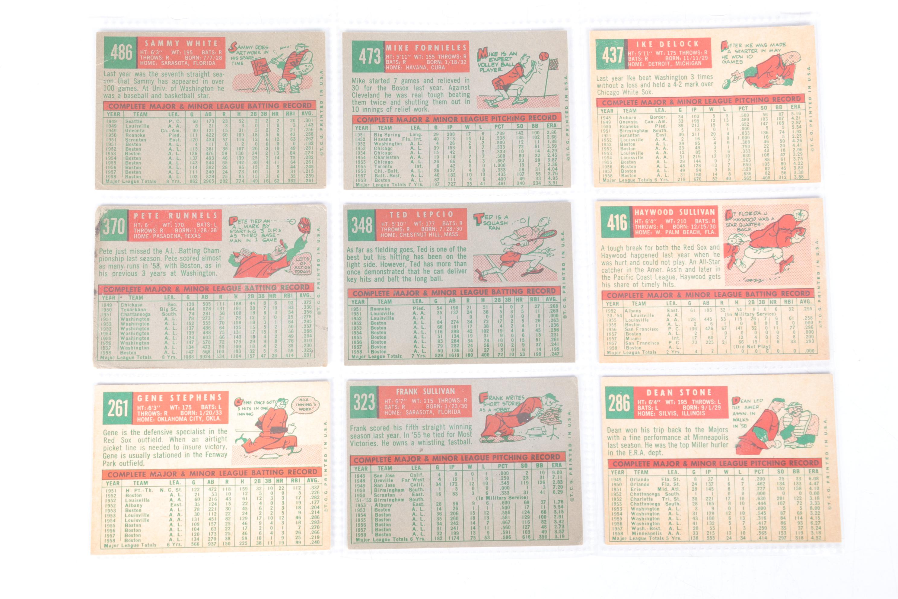 Fifty-Three Topps 1959 Baseball Cards