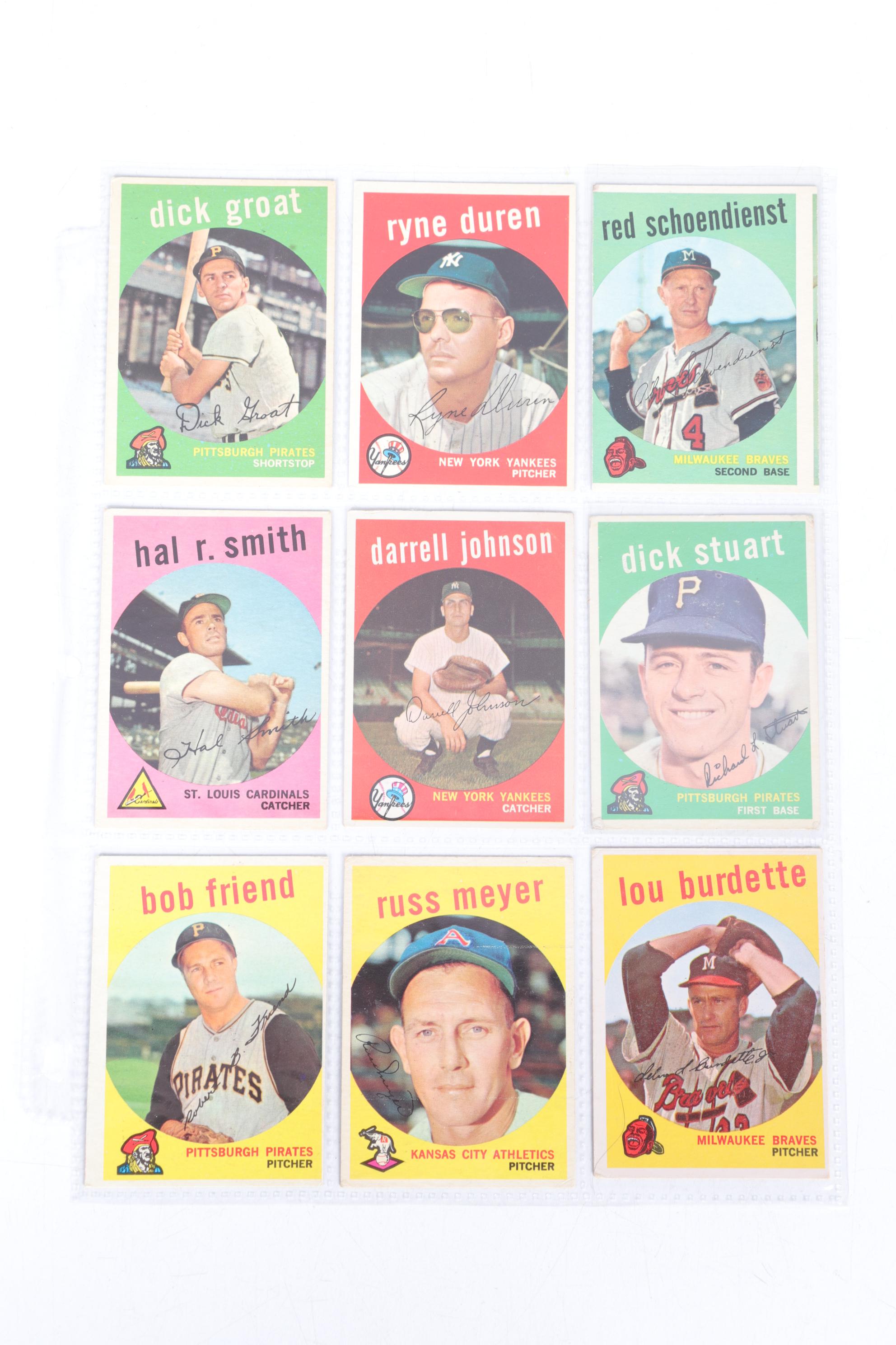 Fifty-Three Topps 1959 Baseball Cards