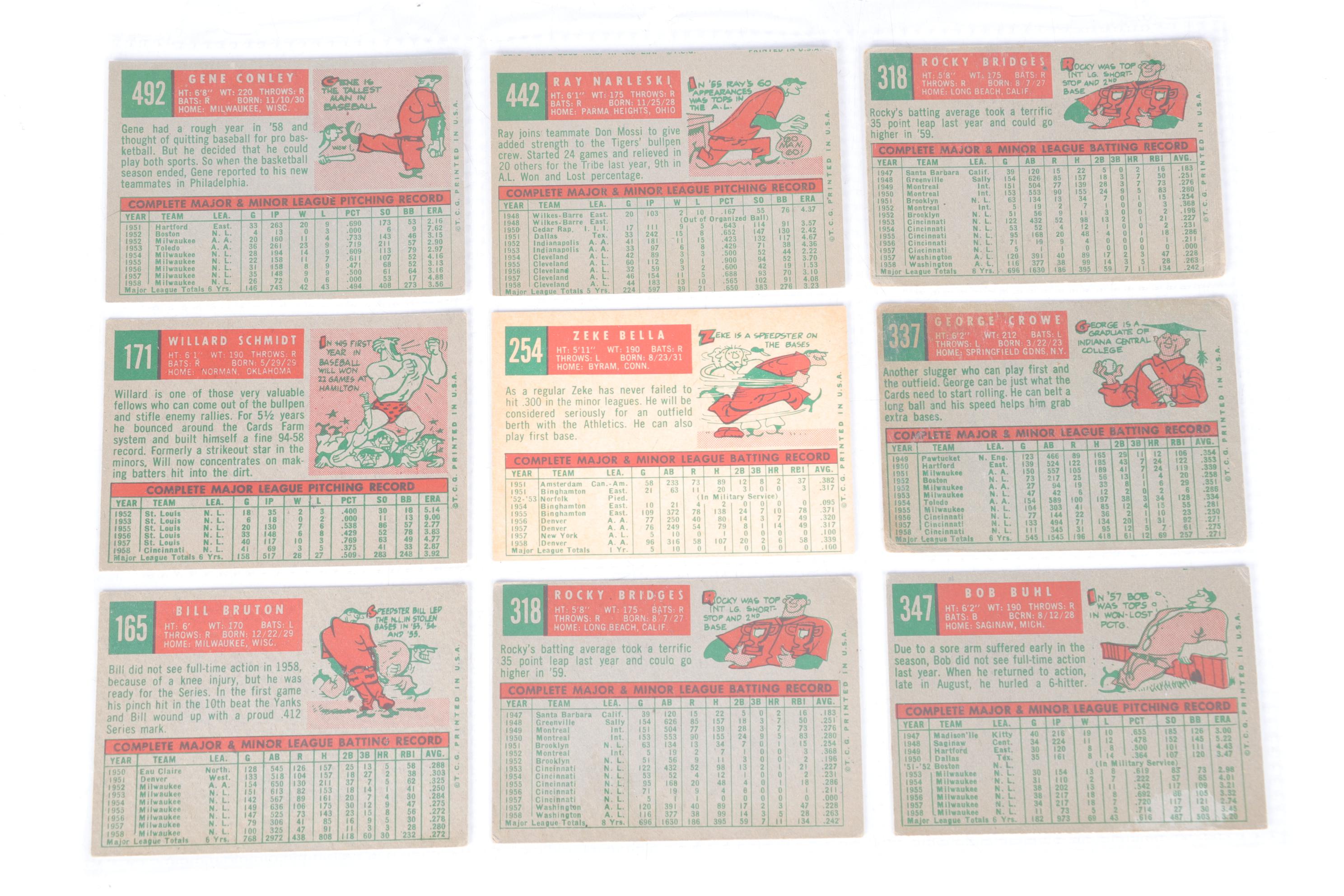 Fifty-One Topps 1959 Baseball Cards