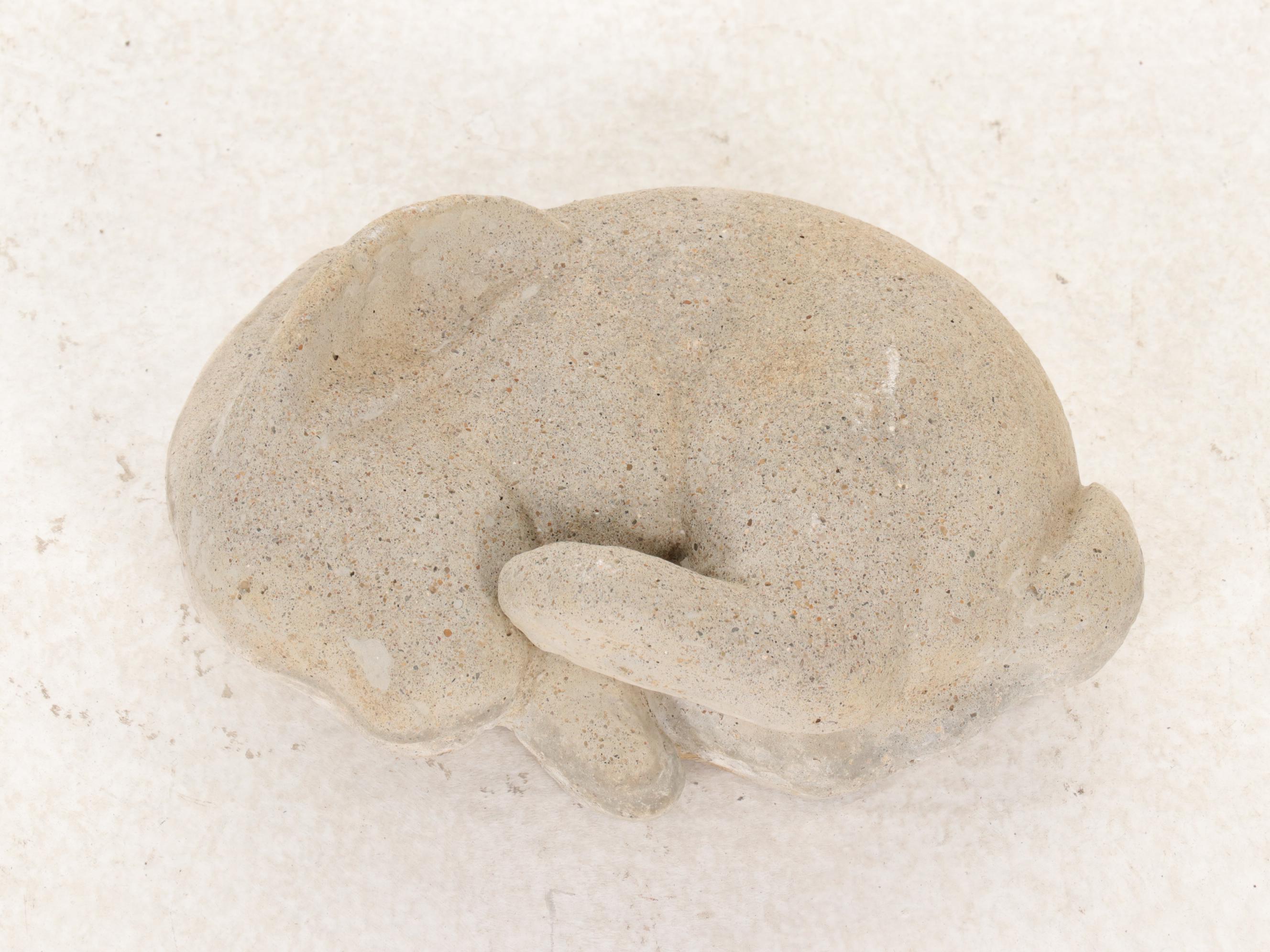 Two Cast Concrete Rabbit Garden Sculptures