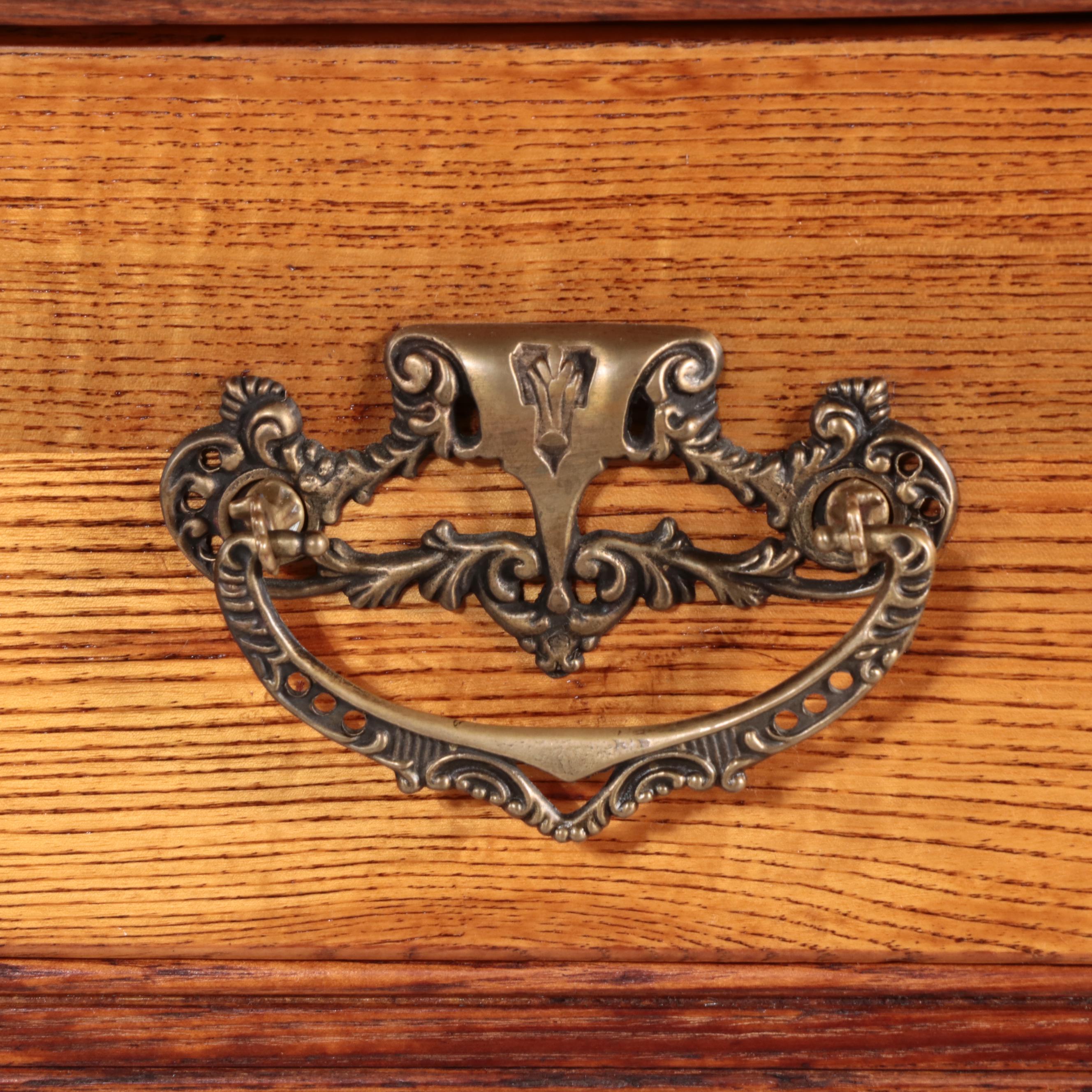 Late Victorian Oak Five-Drawer Chest, circa 1900