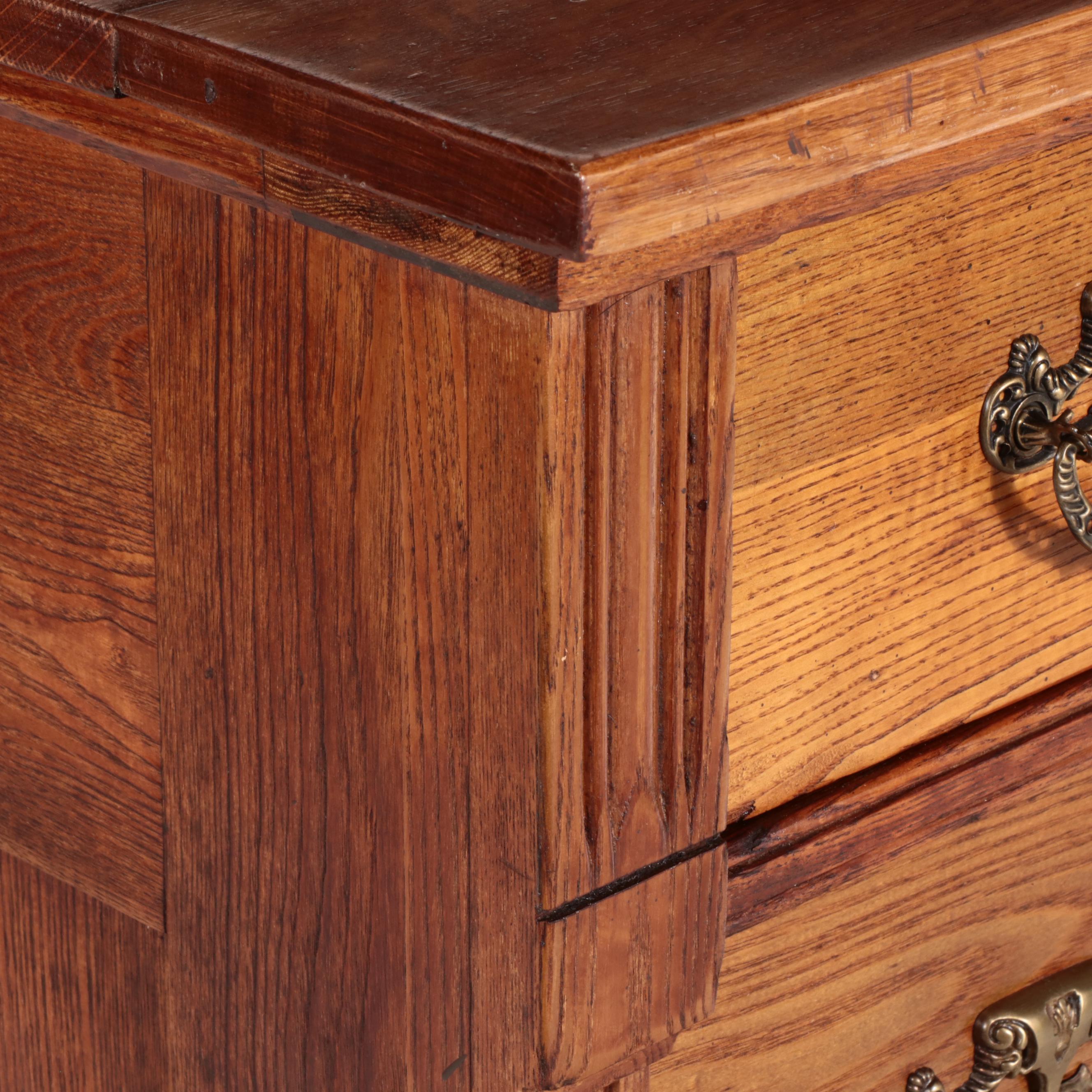 Late Victorian Oak Five-Drawer Chest, circa 1900