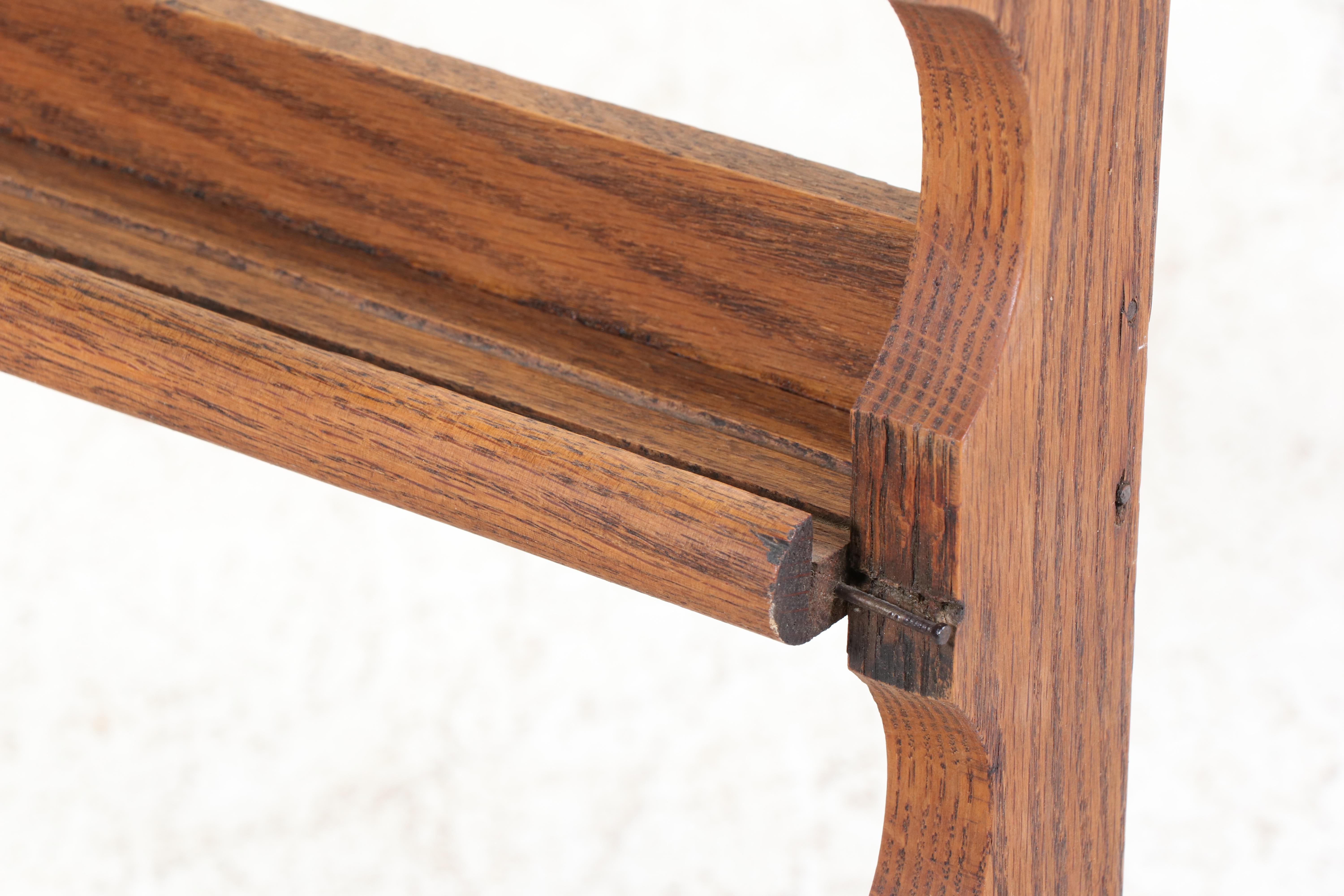 Late Victorian Oak Hanging Plate Rack, Early 20th Century