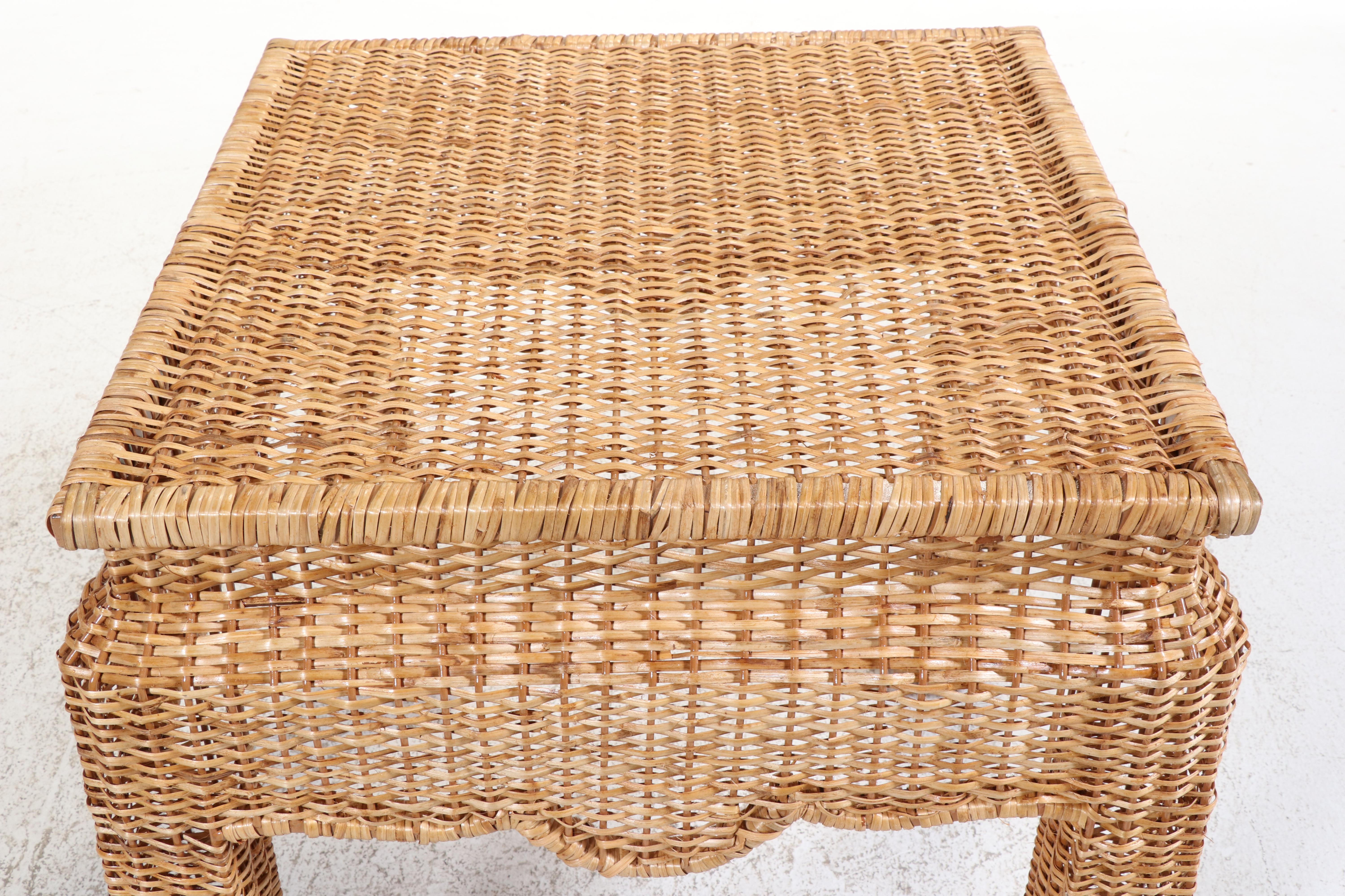 Chinese Style Wicker Occasional Table, Late 20th Century Everything