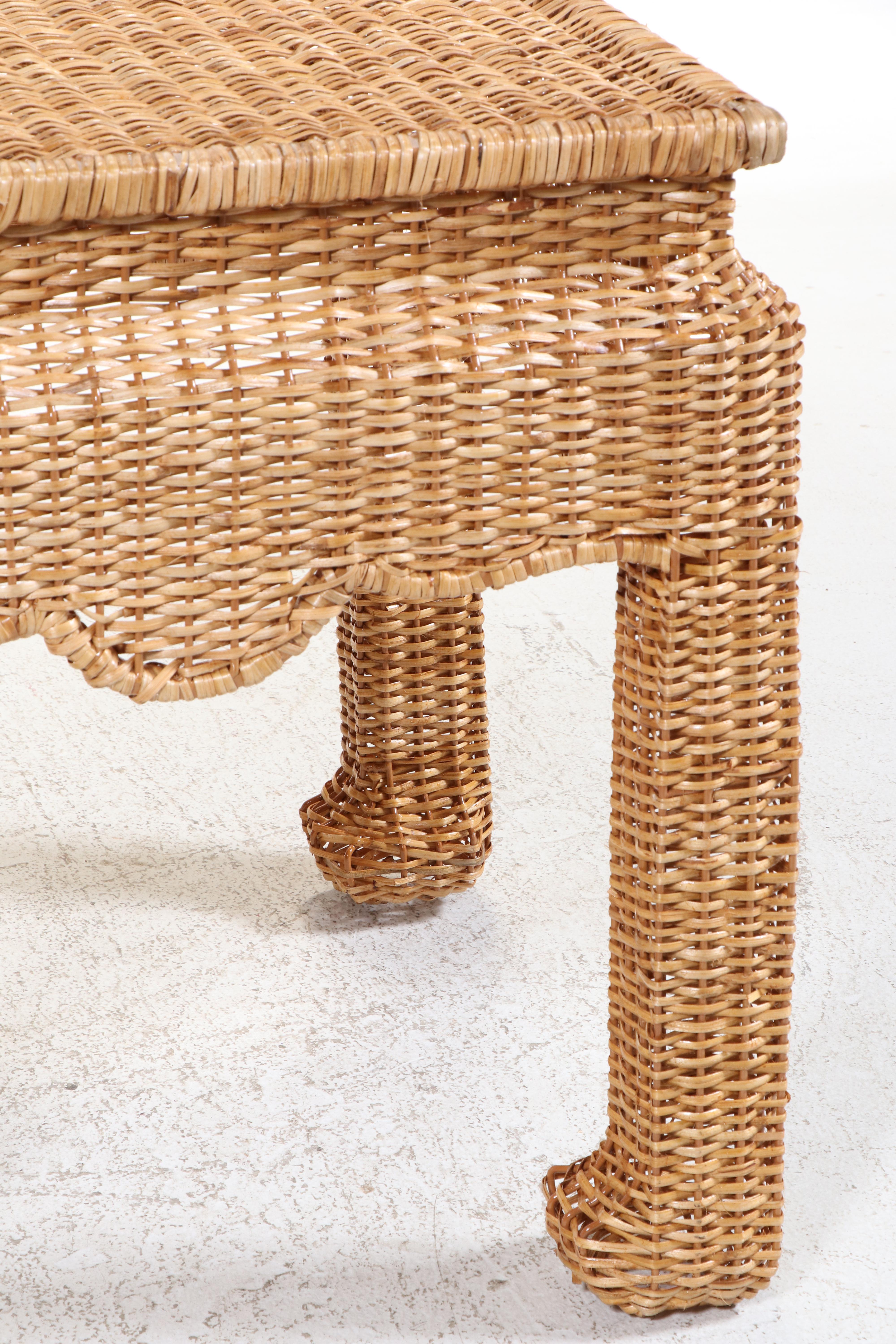 Chinese Style Wicker Occasional Table, Late 20th Century Everything