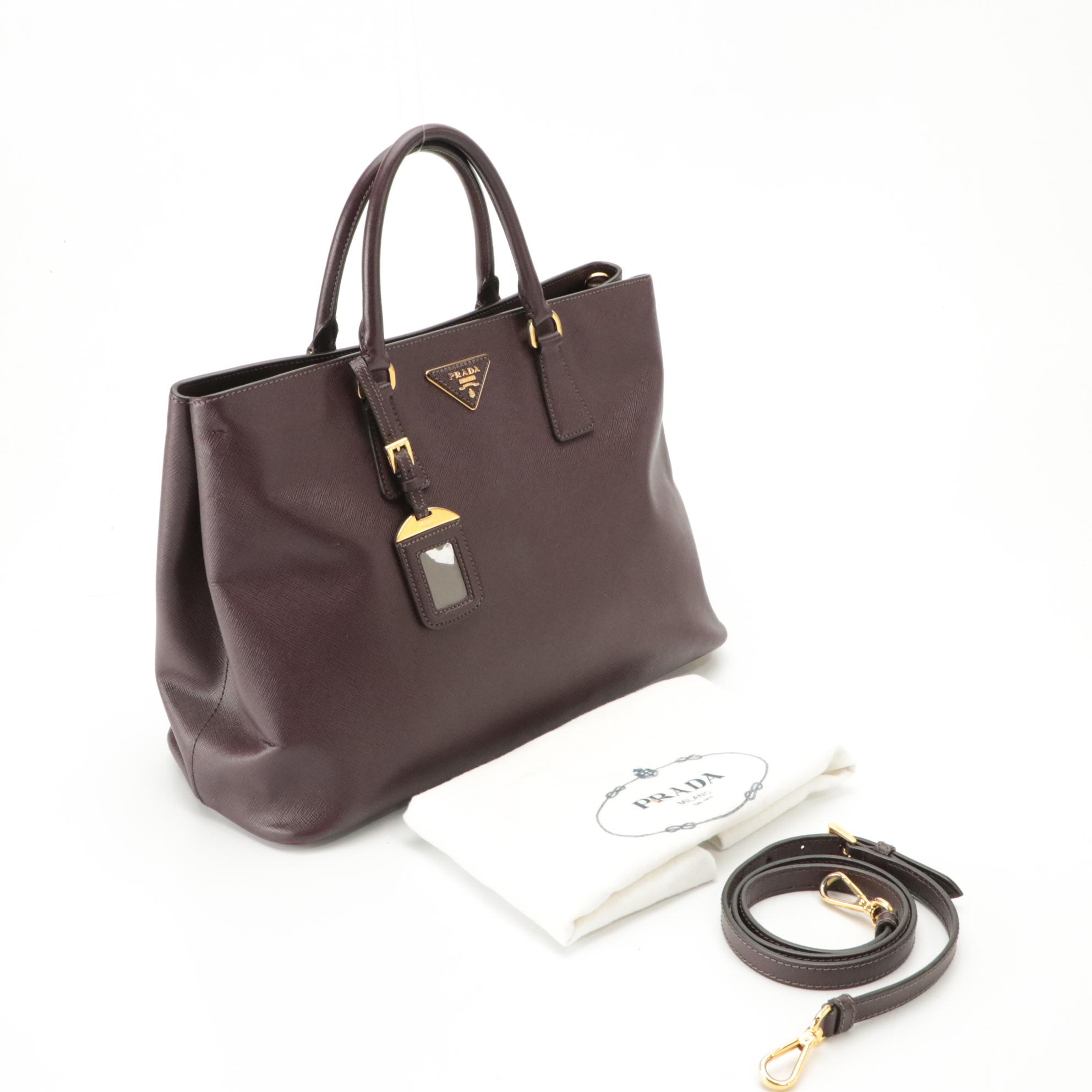 Prada Large Tote in Burgundy Saffiano Lux Leather