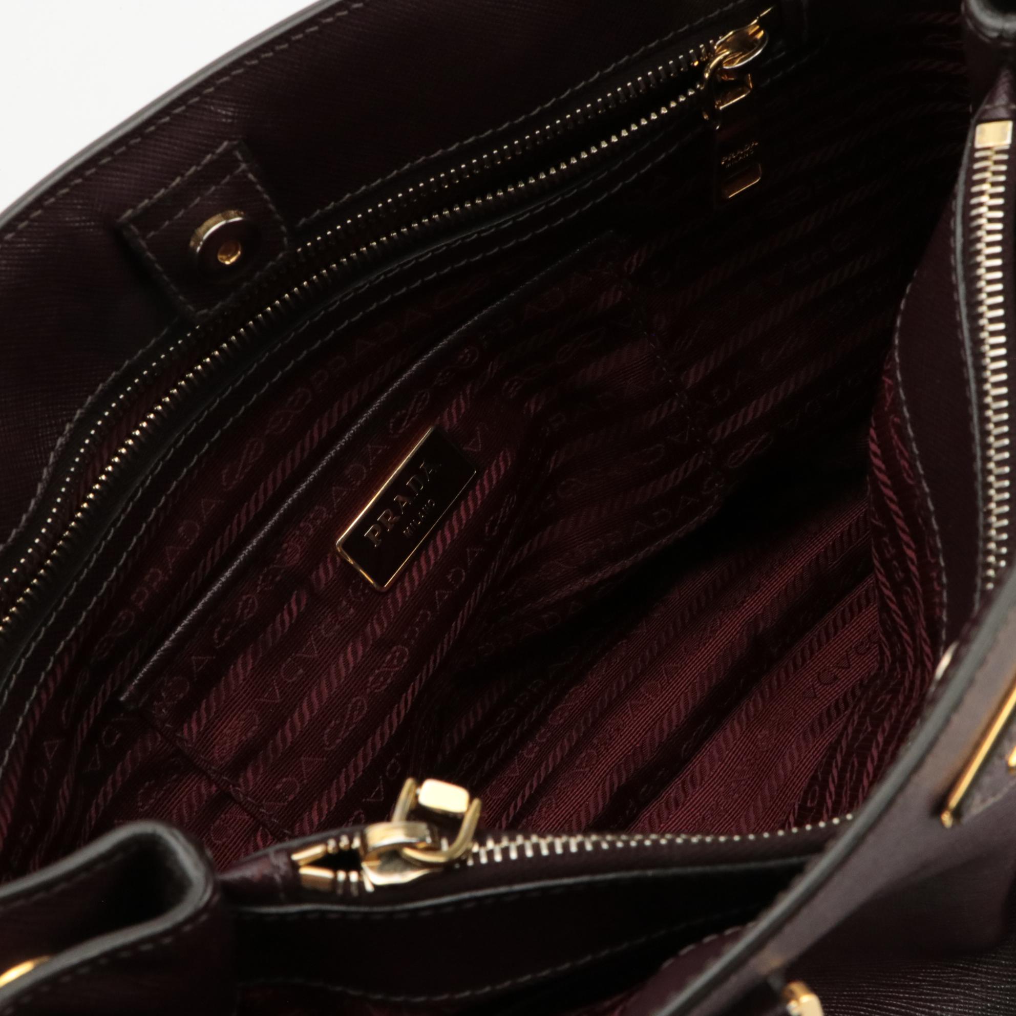 Prada Large Tote in Burgundy Saffiano Lux Leather