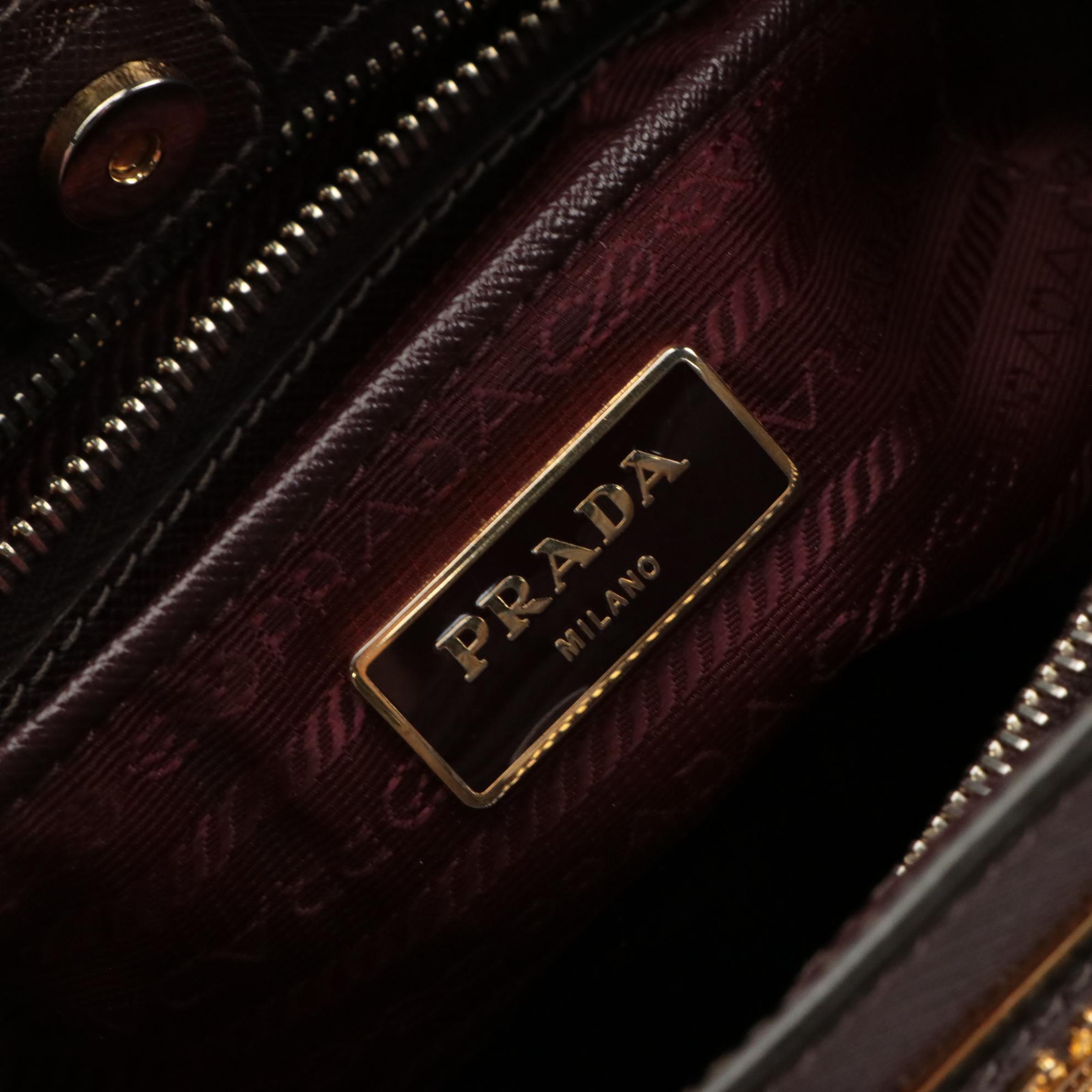 Prada Large Tote in Burgundy Saffiano Lux Leather