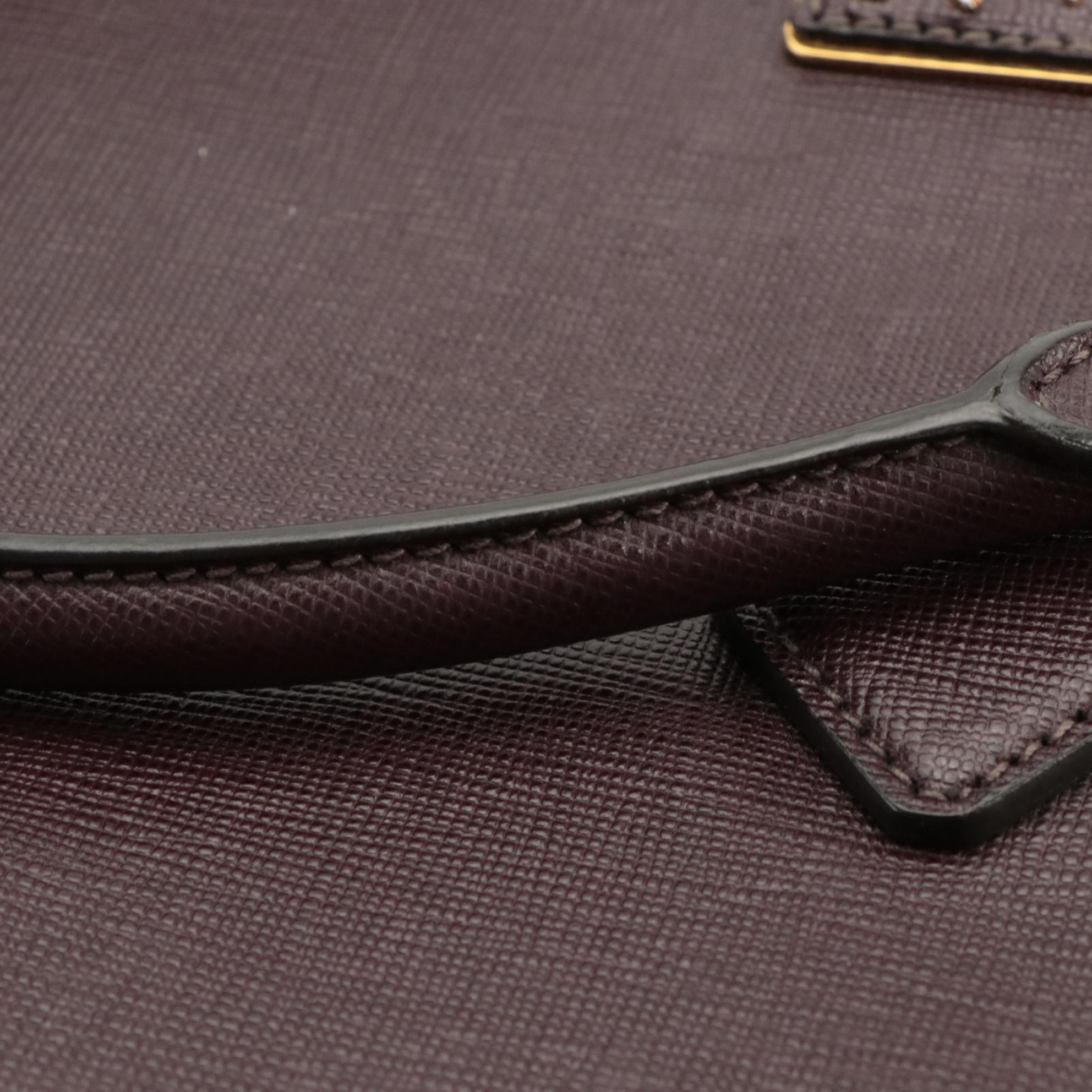 Prada Large Tote in Burgundy Saffiano Lux Leather