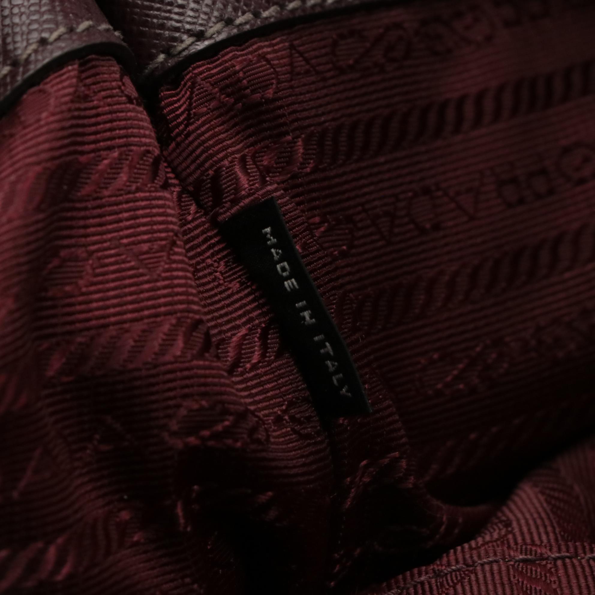 Prada Large Tote in Burgundy Saffiano Lux Leather
