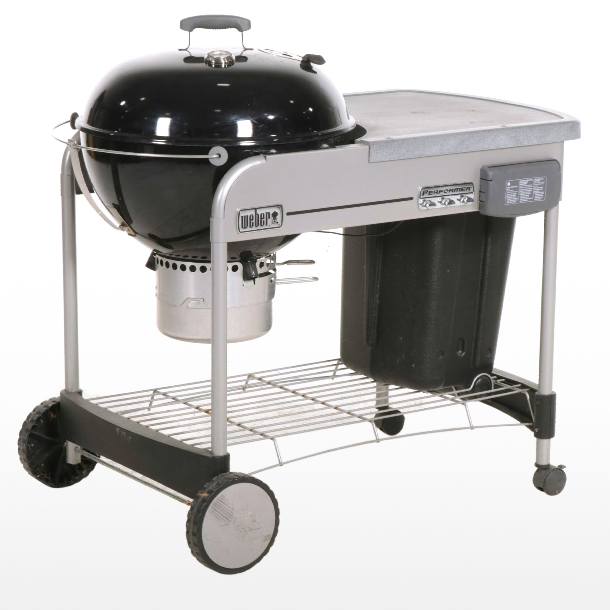 Weber "Performer" Charcoal Kettle Grill on Rolling Work Table