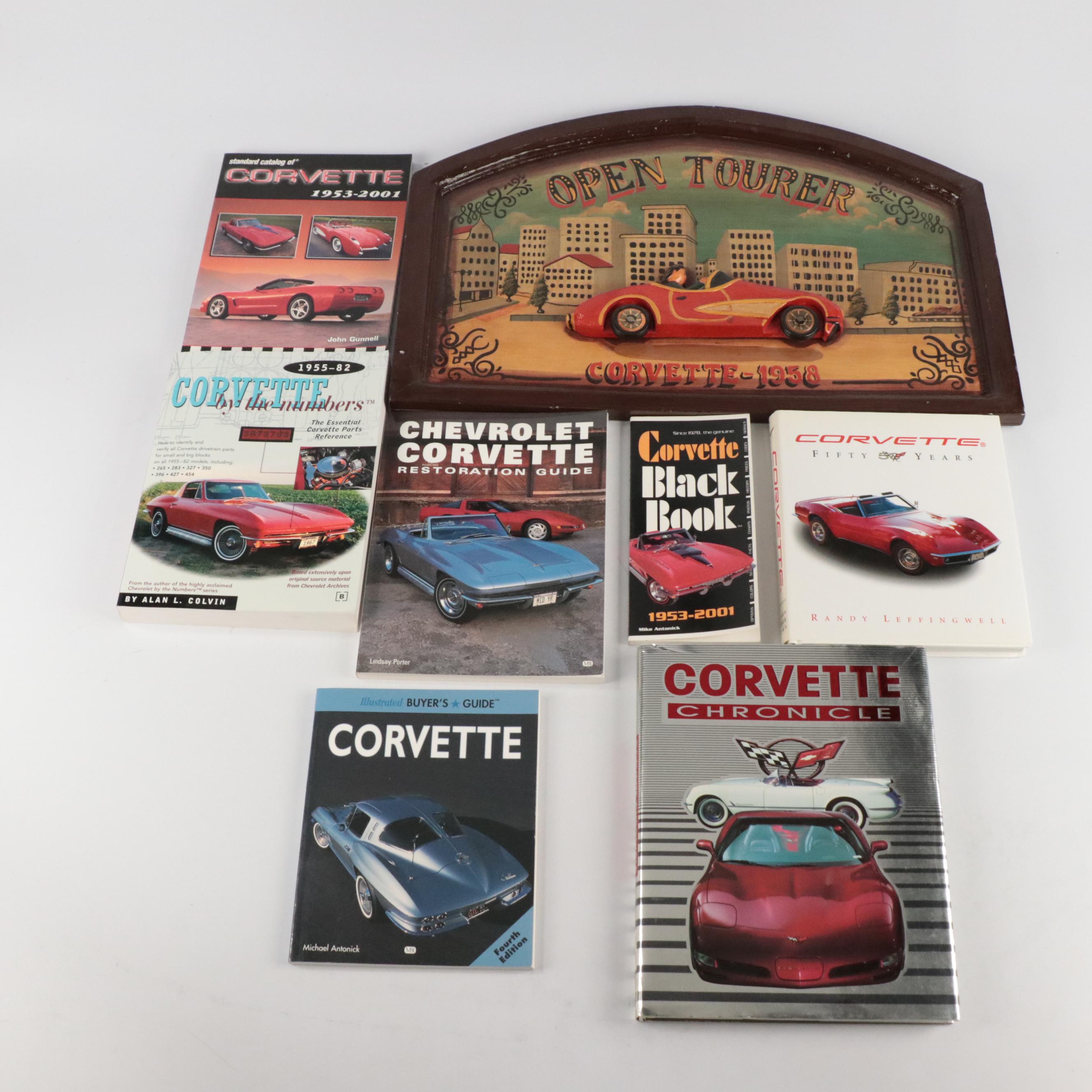 "Corvette Chronicle" by James M. Flammang & More Corvette Books with Wall Décor