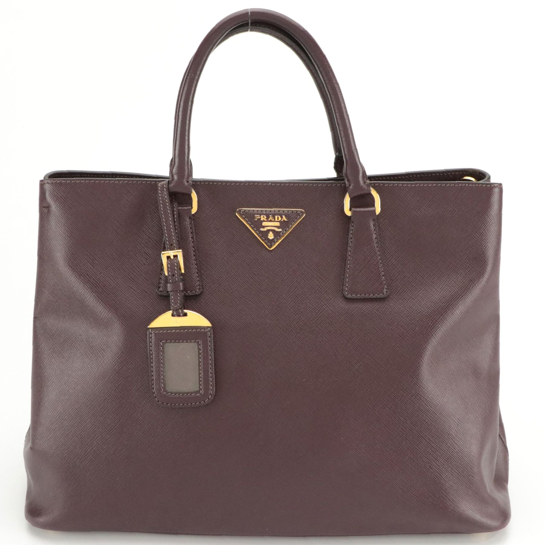 Prada Large Tote in Burgundy Saffiano Lux Leather