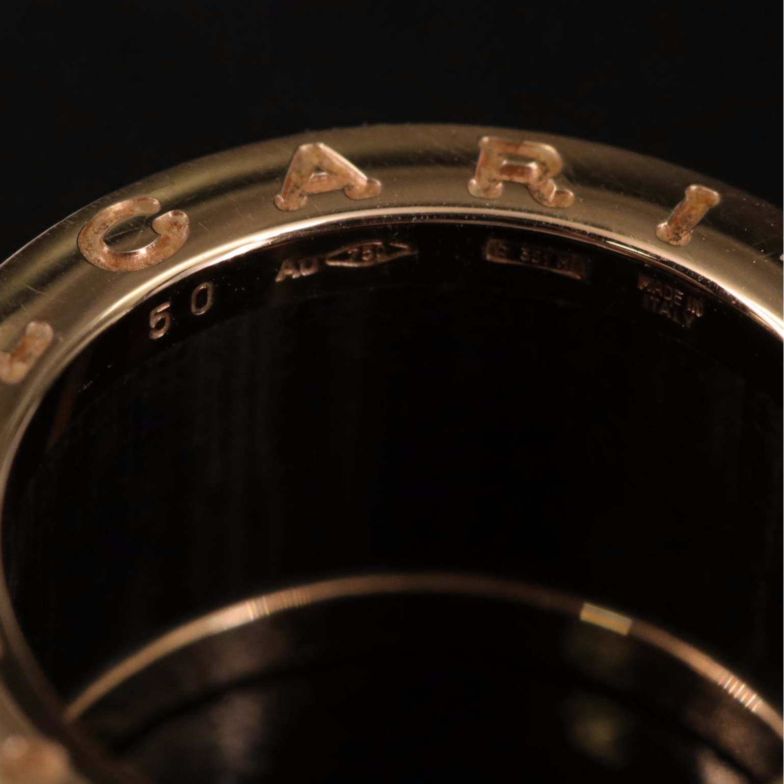 Bulgari B.zero1 18K Rose Gold and Green Marble Ring