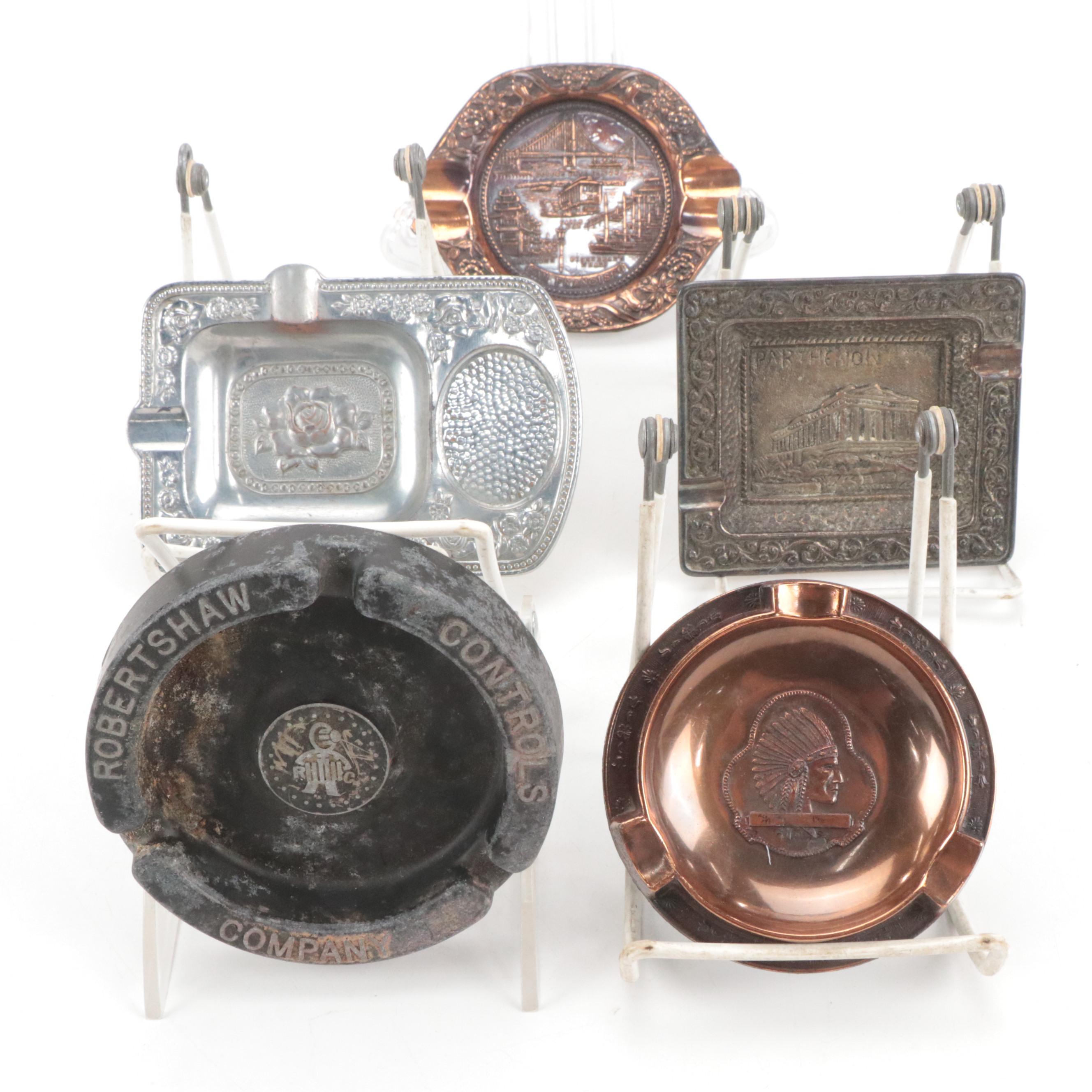 Diecast Metal Souvenir and Commemorative Ashtrays