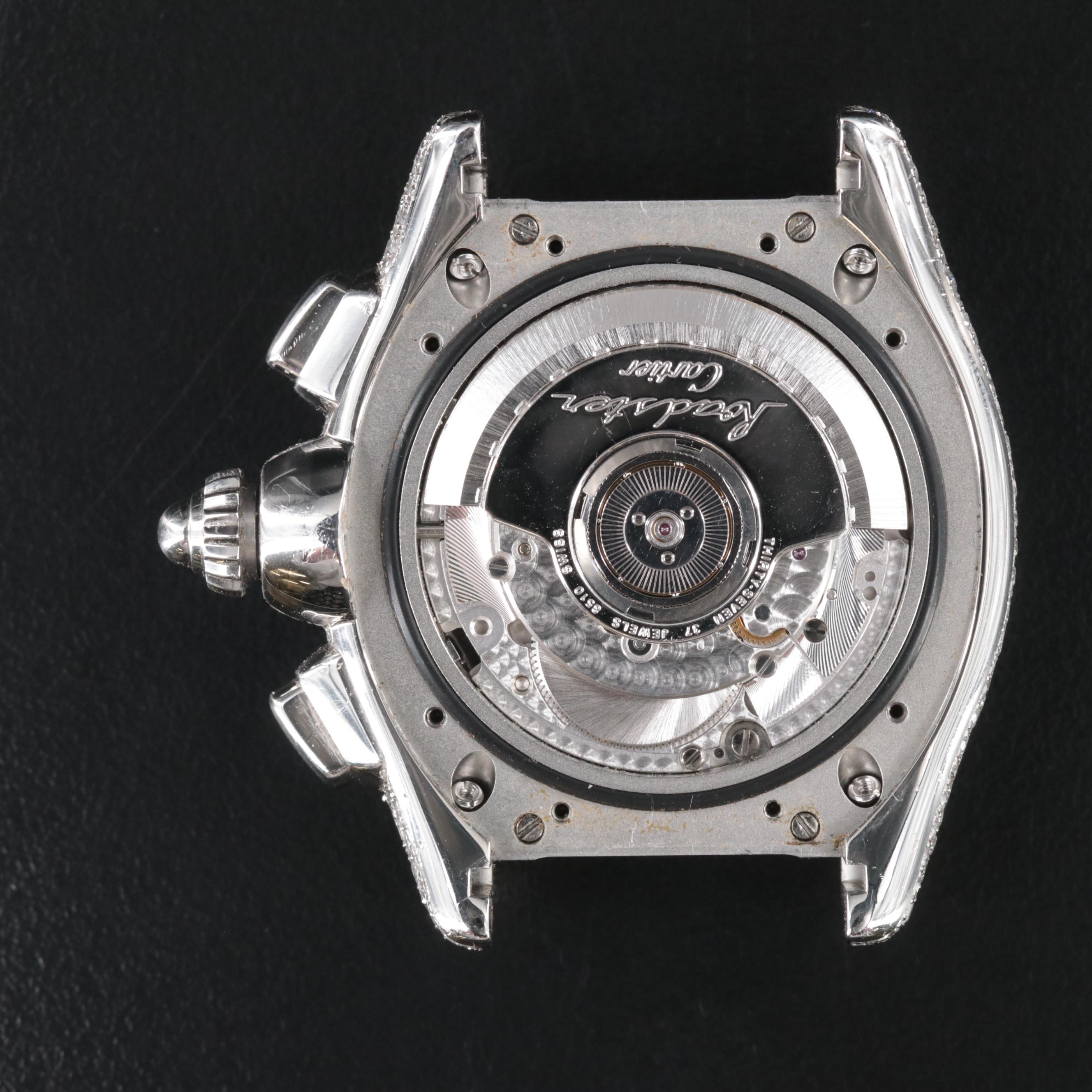 Cartier Roadster 17.69 CTW Custom Diamond Chronograph Watch