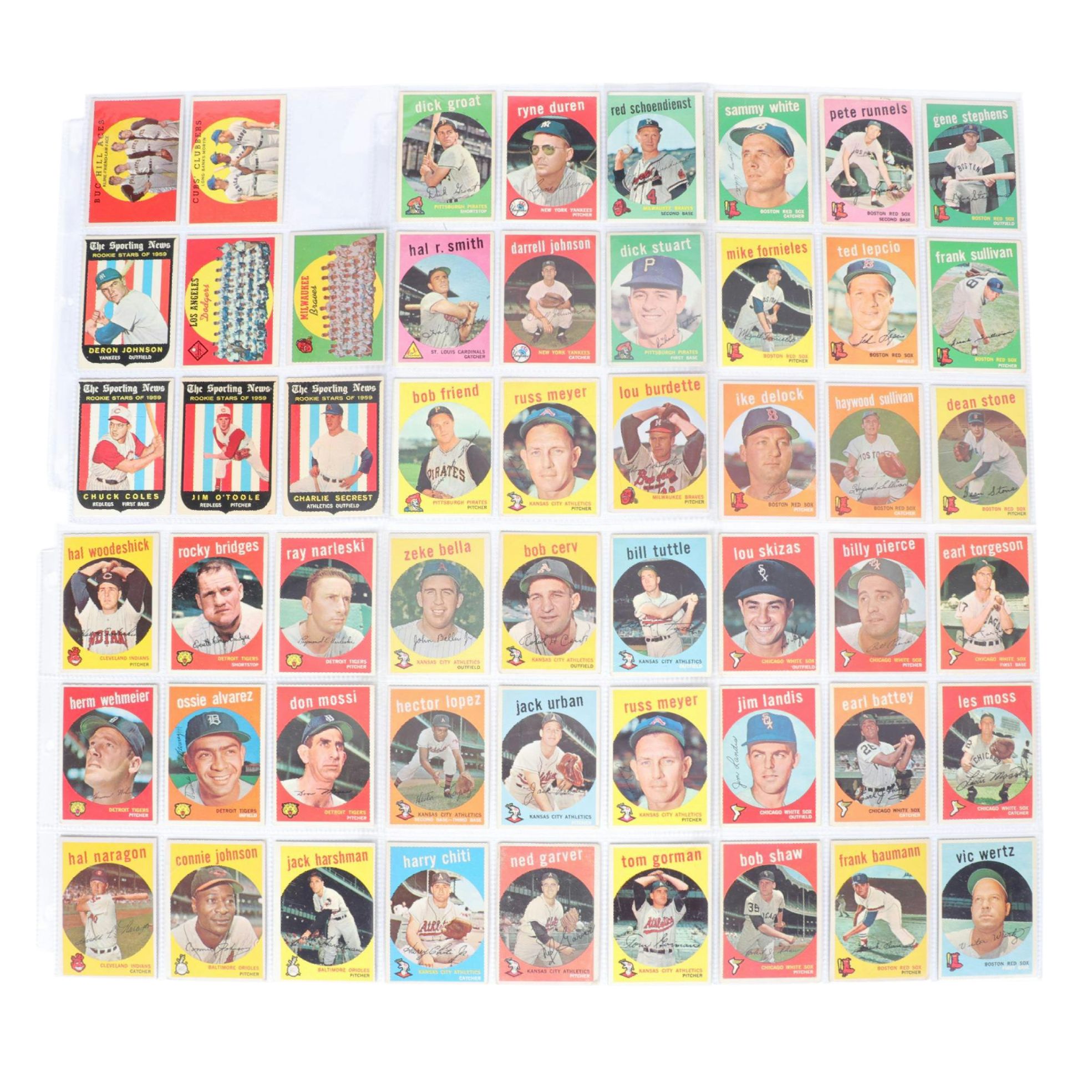 Fifty-Three Topps 1959 Baseball Cards