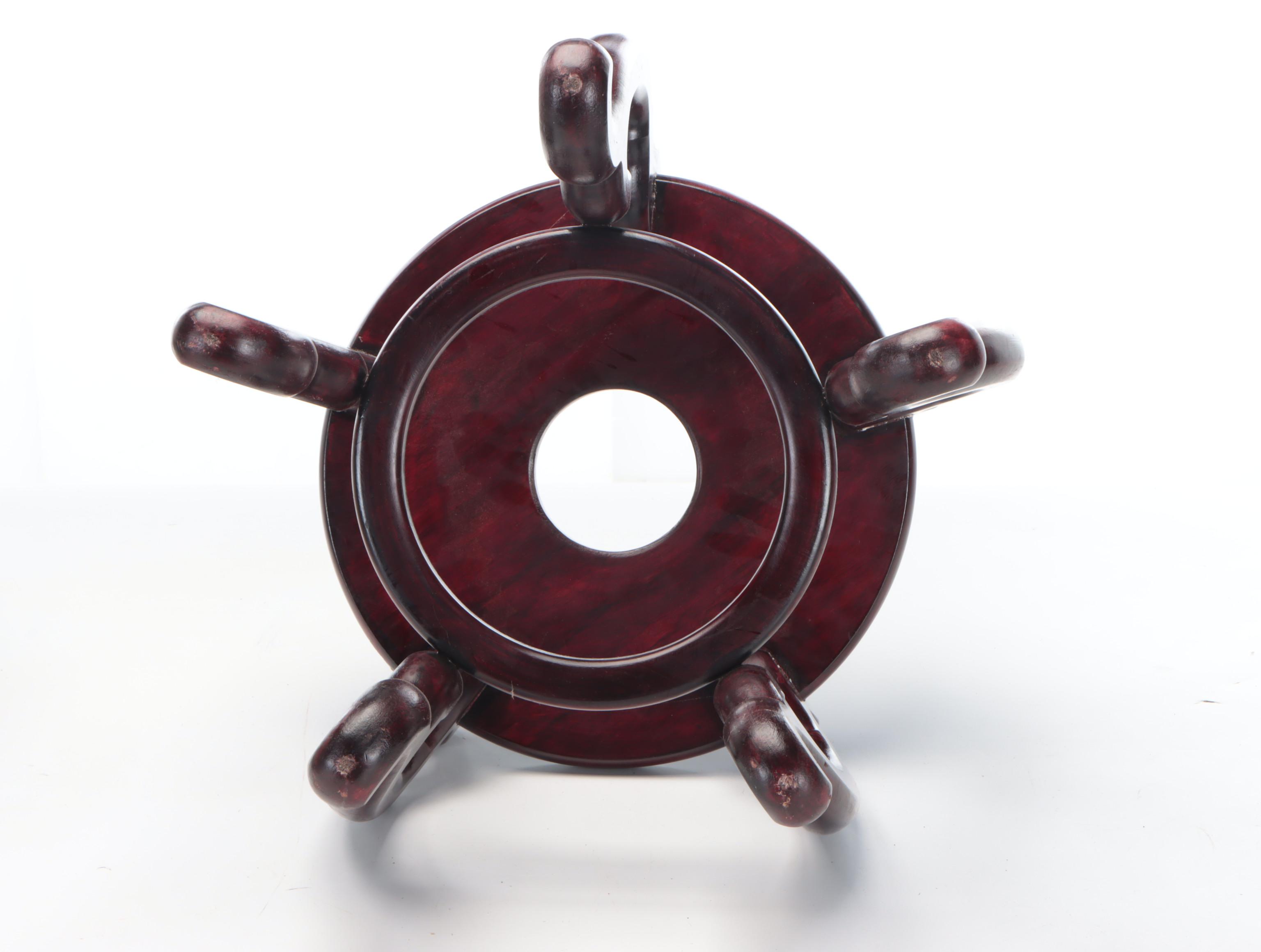 Chinese Famille Rose Planter with Carved Stand