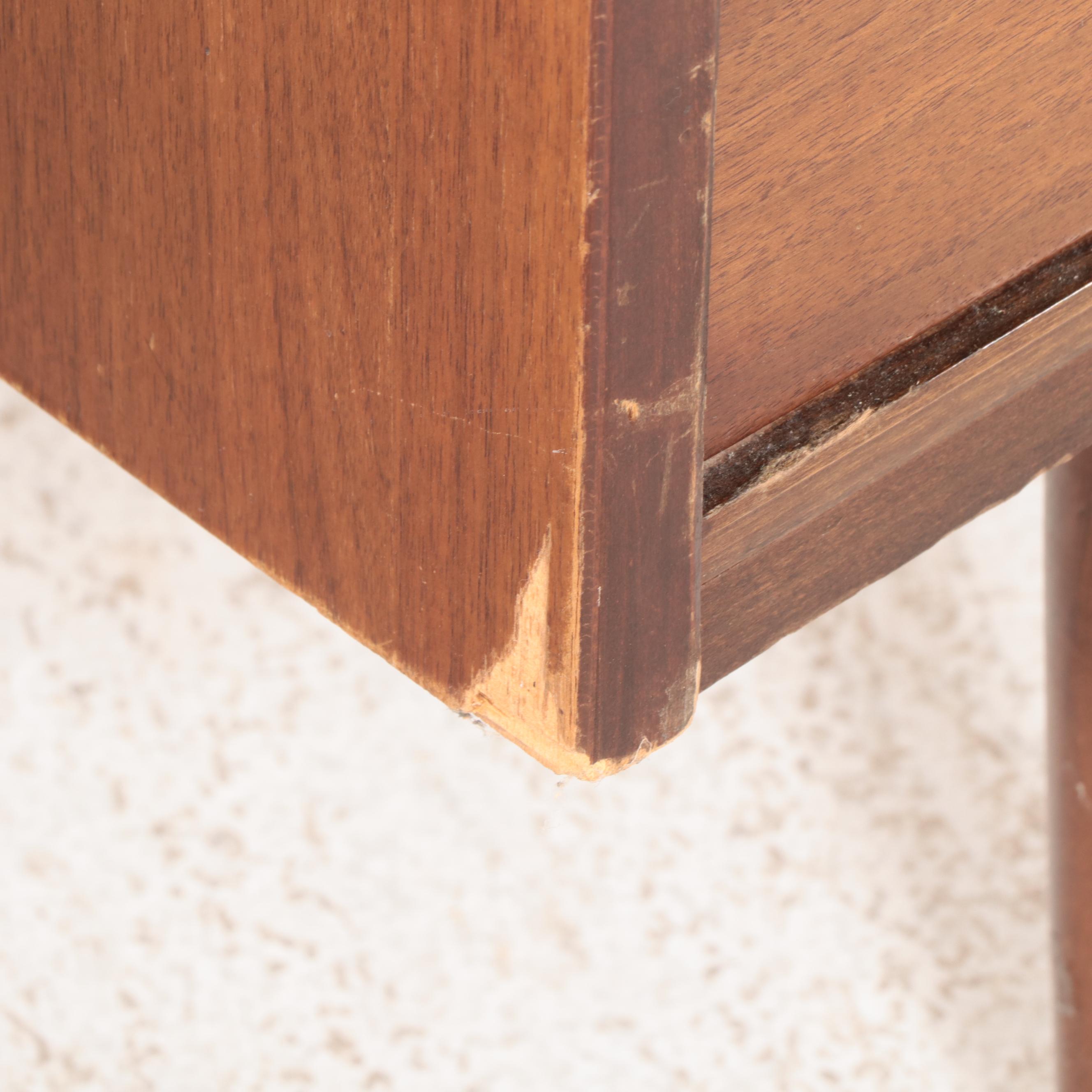 Mid Century Modern Walnut and Laminate Top Nine-Drawer Chest