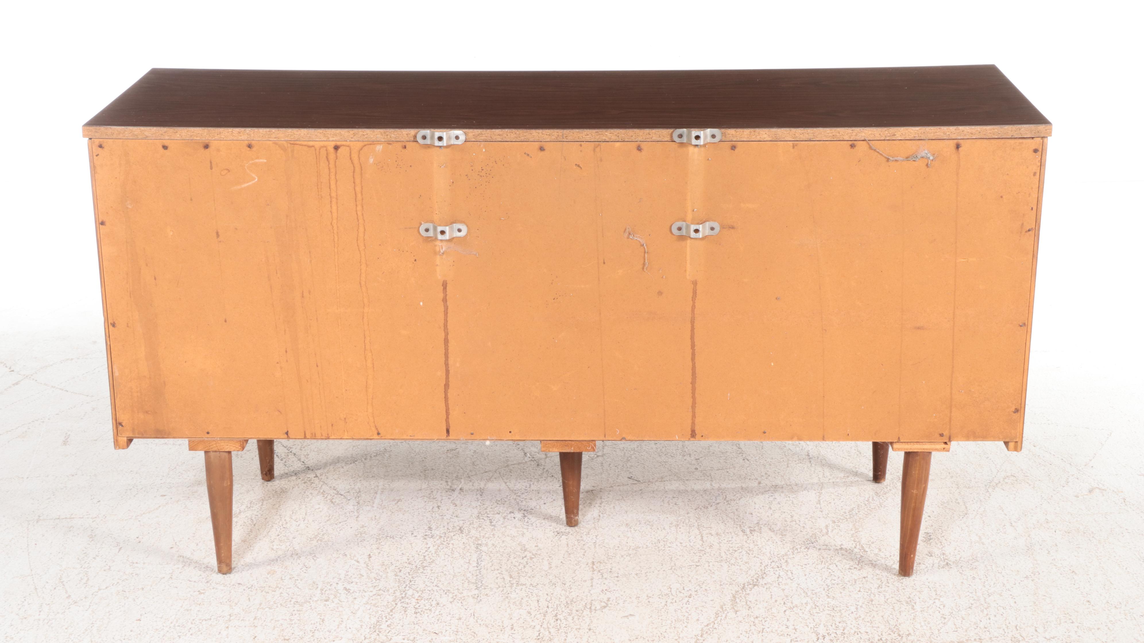 Mid Century Modern Walnut and Laminate Top Nine-Drawer Chest