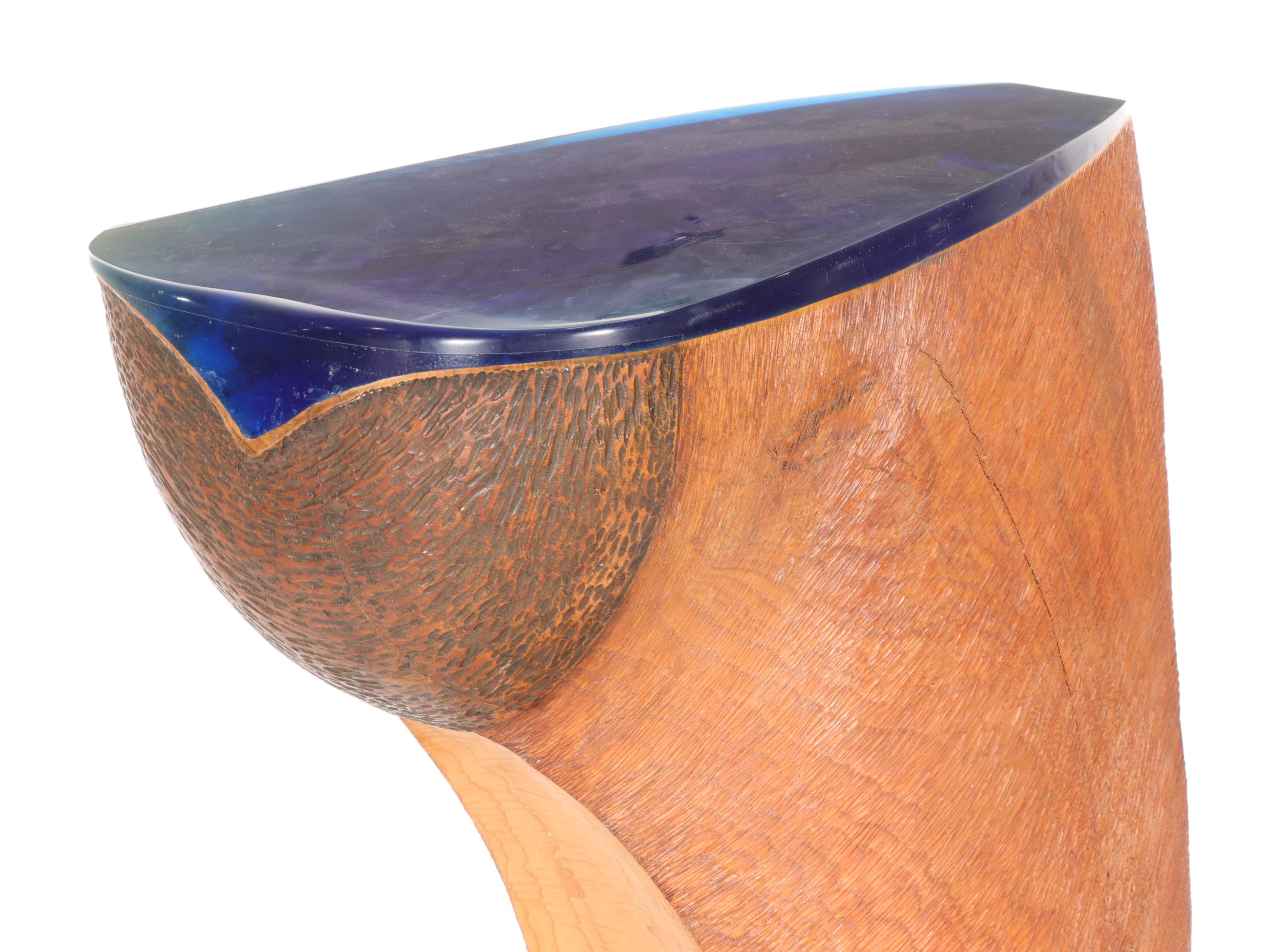 Ken Brown Abstract Carved Wood and Resin Sculpture, 21st Century